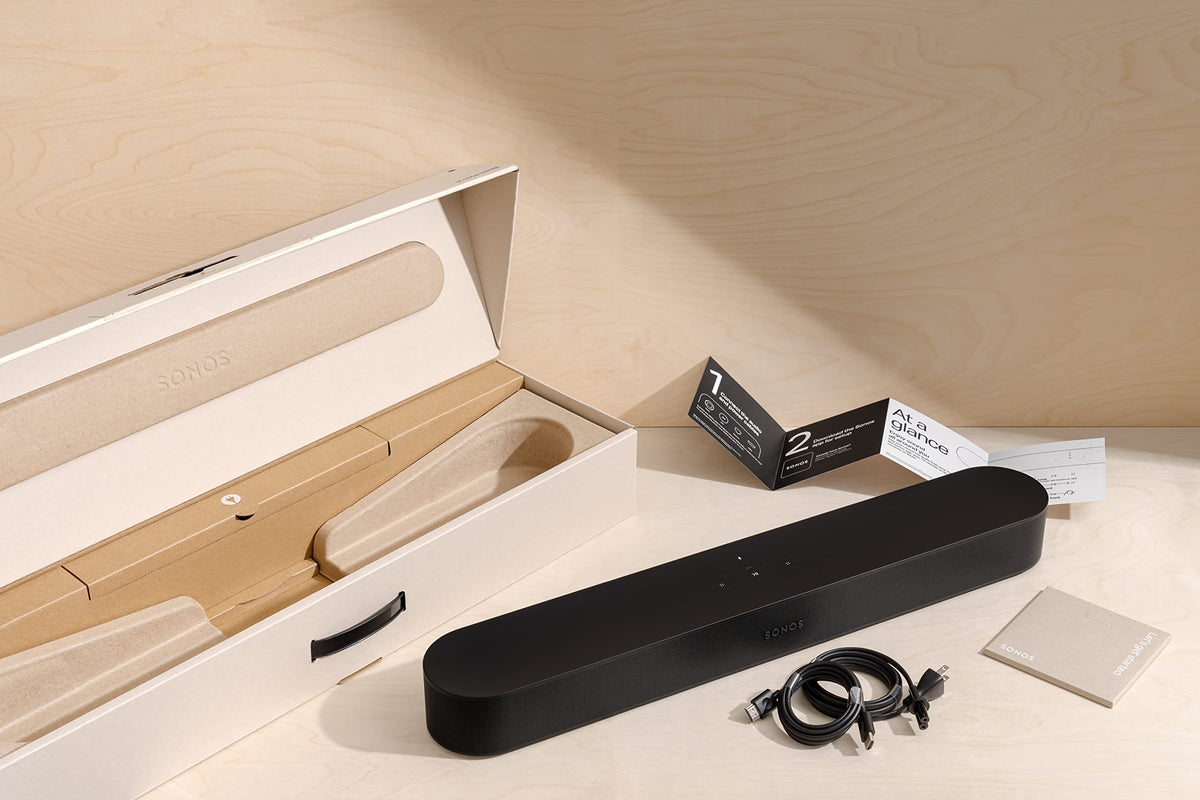 Sonos Beam (Gen 2) - Soundbar - wireless - Ethernet, Fast Ethernet, IEEE 802.11b/g/n/ac, black - BEAM2EU1BLK