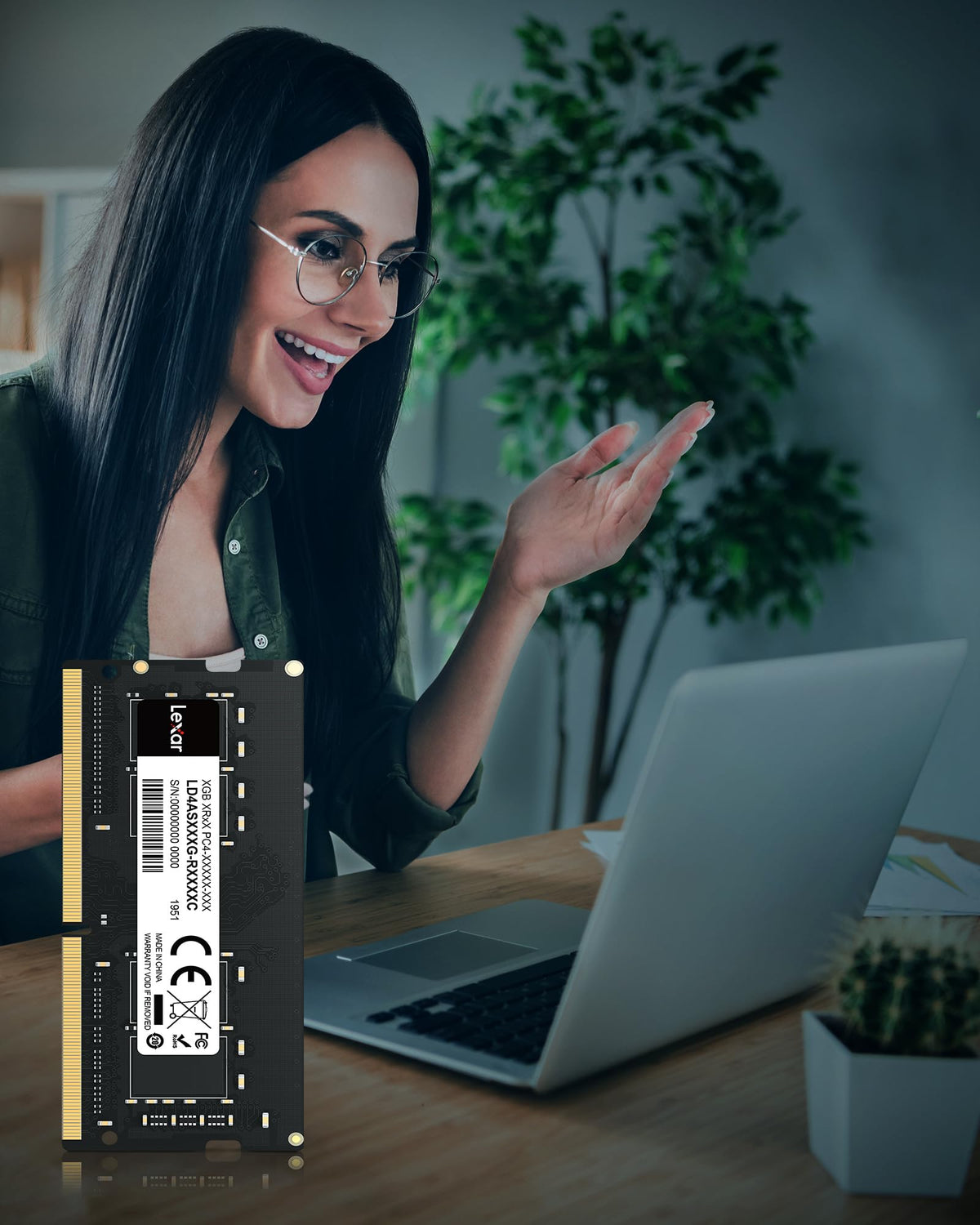 Kit Lexar SODIMM DDR4 RAM 16 GB (2x8 GB), DRAM 3200 MHz, memorie DDR4 SODIMM pentru laptop cu 260 de pini, SO-DIMM de înaltă performanță, memorie pentru computer laptop pentru PC - LD4S08G32C22ST-BGD