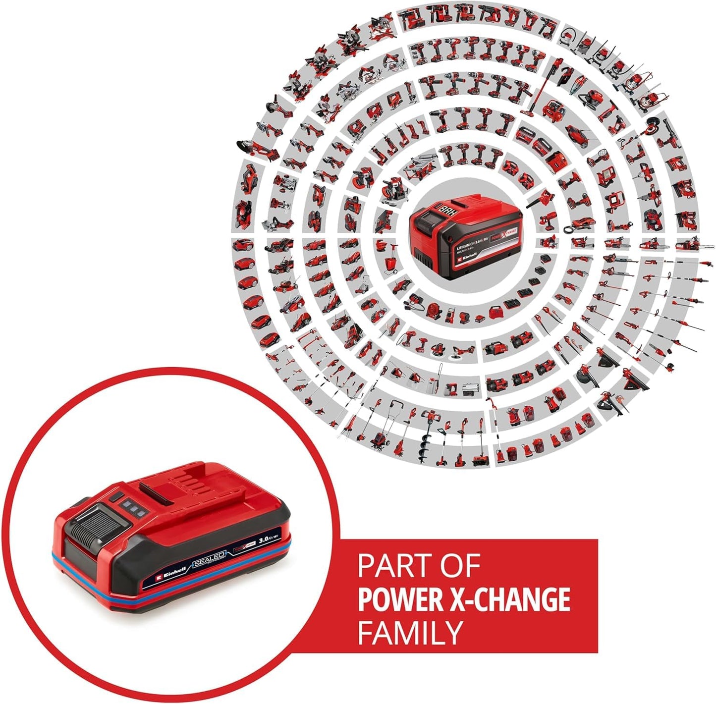 Original Einhell 18V 3.0 Ah Sealed Power X-Change Plus (18 V battery, water and dust protected, protection class IP57, universally usable for all PXC devices, without charger) - 4511618