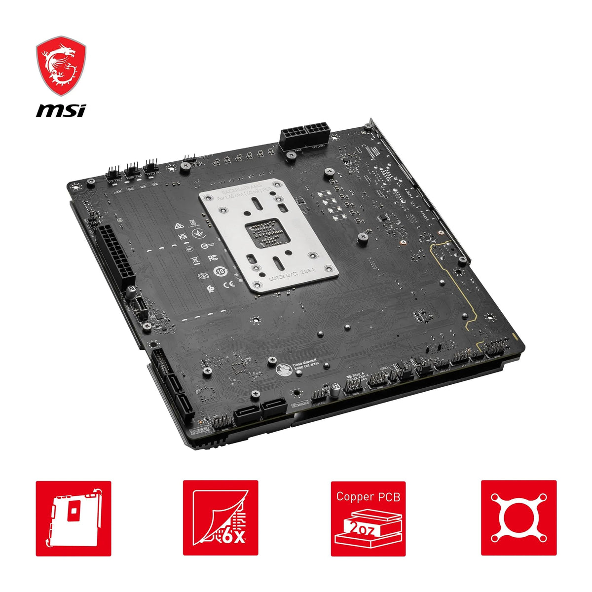 Placa de bază MSI B650M Project Zero, Micro-ATX Back-Connect - Suportă procesoare din seria Ryzen 9000, 8000 și 7000, AM5 - Memorie DDR5 Boost 6400+MHz/OC, 1 x PCIe 4.0 x16, 2 x M.2 Gen4, Wi-Fi 6E - 7E09-003R
