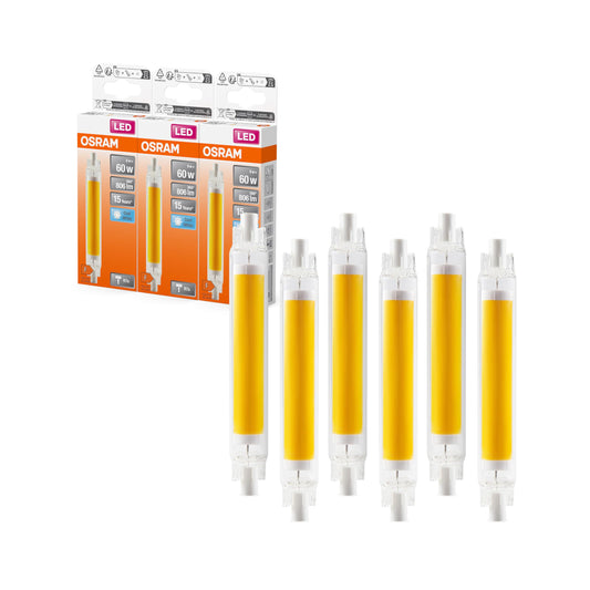 Osram LED Slim Line slim multicolor LED lamp with R7s retrofit base, 8 W / 806 lm, clear, cool white light at 4000 K, non-dimmable, IP20, lead-free glass, 16 mm diameter. - 4058075840515
