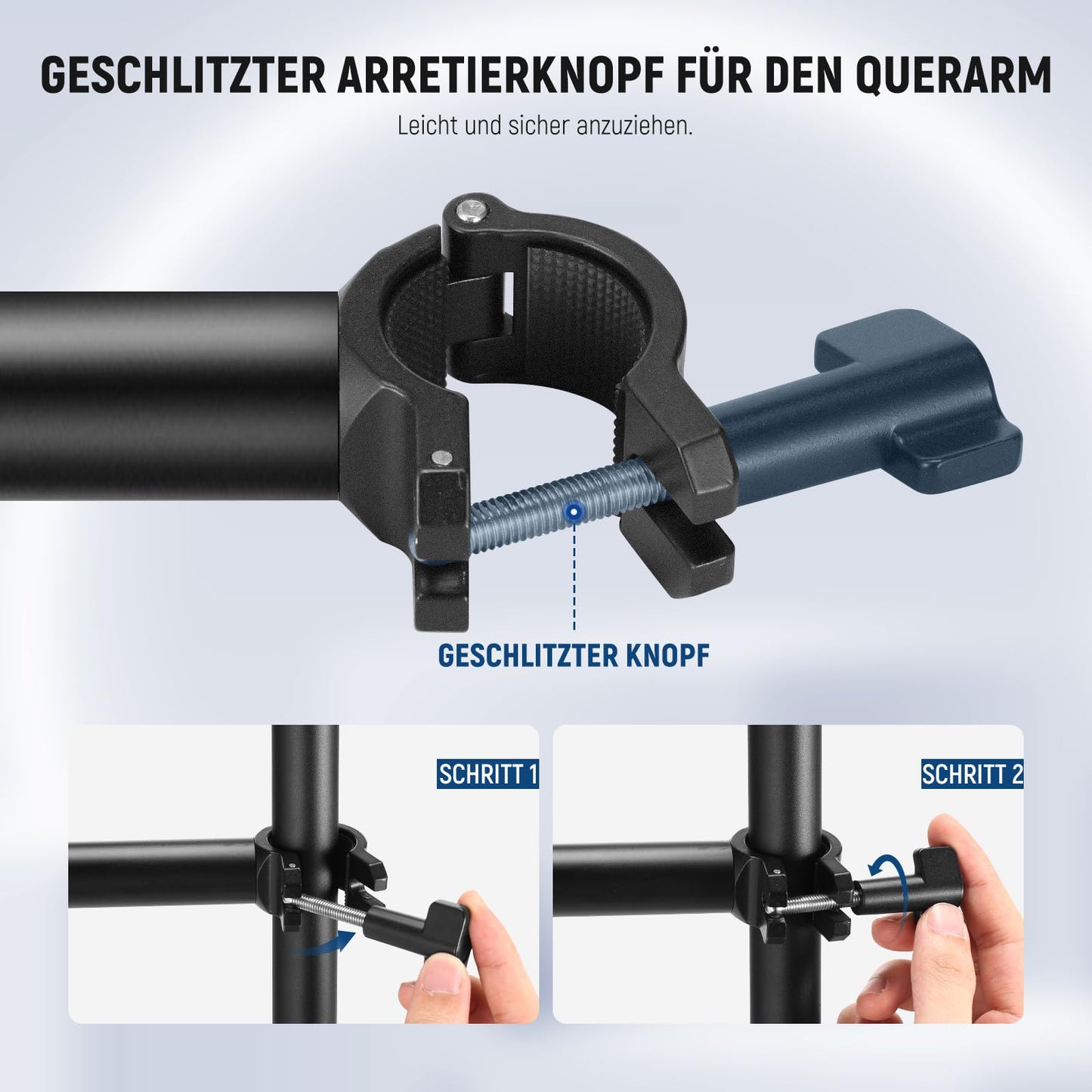 NEEWER overhead camera mount with cell phone clip, 56cm long clamp-mounted flexible holder for table tripod, 180° & 360°, for tubes with 22-28mm, load capacity 2.5kg, for camera ring light mic, DS009 - 10103955