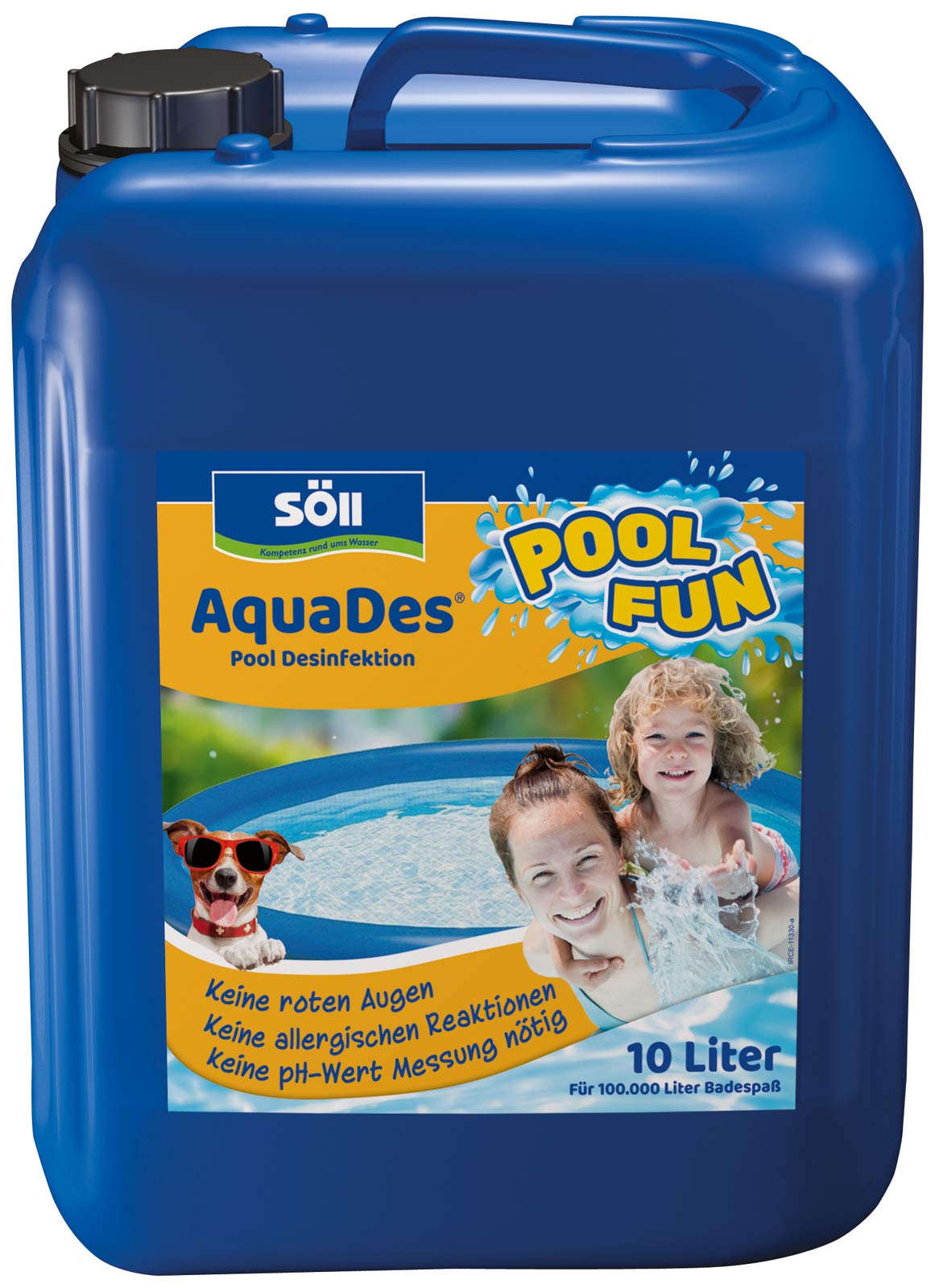 Söll 80426 AquaDes, 10 l - pool disinfection, pool cleaning, water care against bacteria and germs, disinfectant for pool paddling pool swimming pool children's pool