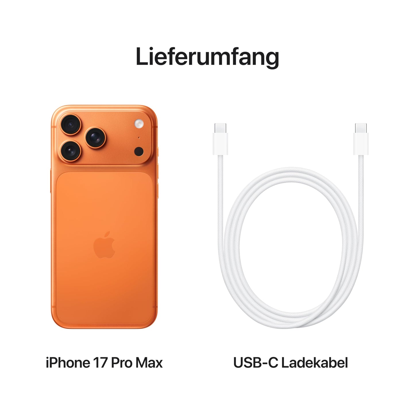 Apple iPhone 17 Pro Max 256 GB: 6.9" display with ProMotion, A19 Pro chip, best battery life ever in an iPhone, Pro Fusion camera system, Center Stage front camera; Cosmic Orange - MFYN4ZD/A