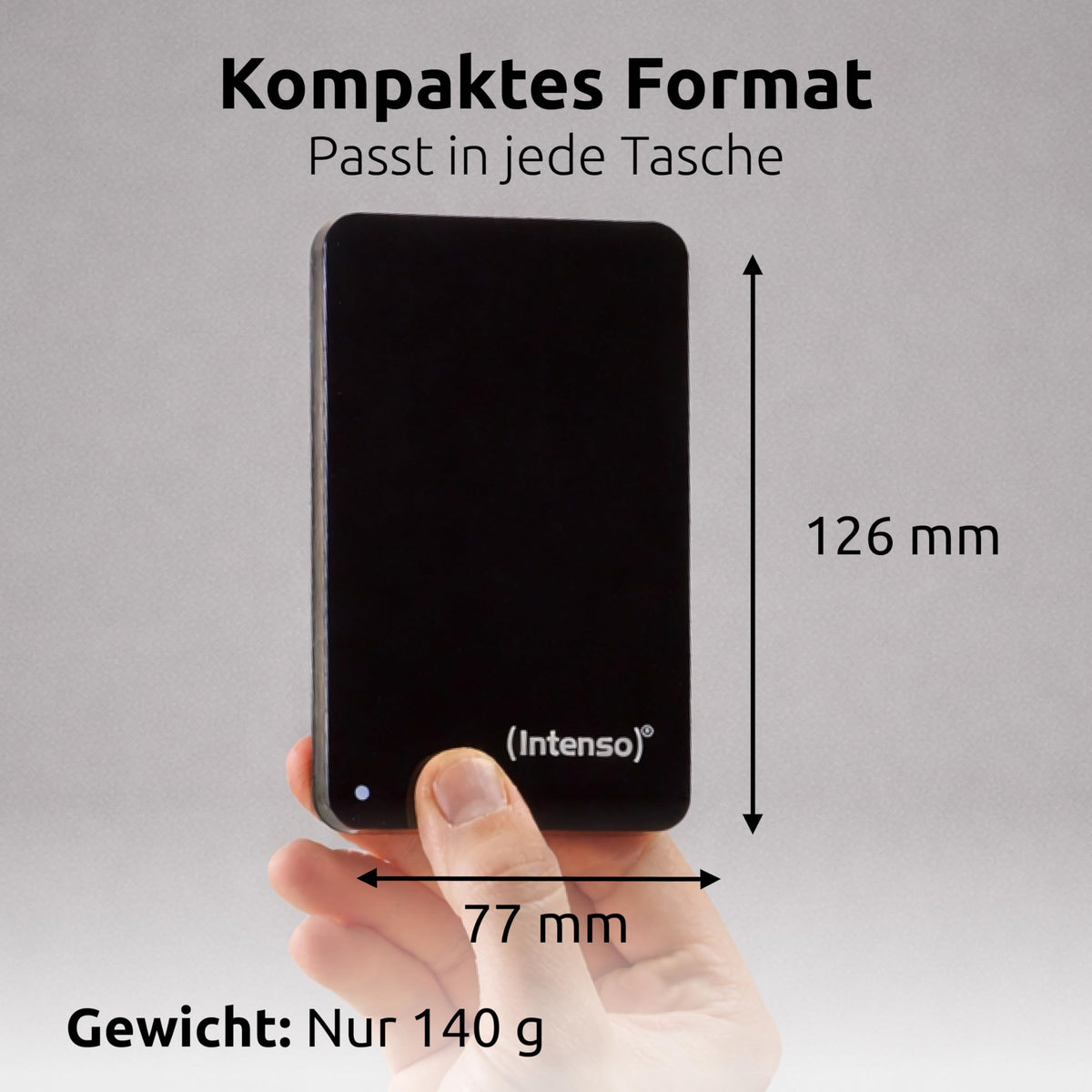 Intenso 1TB external hard drive (6.4 cm (2.5 inches), 5400rpm, 8MB cache, USB 3.0) black - 6023560