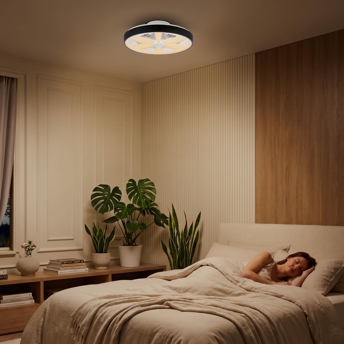 BRILONER - LED ceiling fan with lighting, remote control, DC motor, 5 speeds, RGBIC, CCT, dimmable, lamp with fan, LED ceiling light, ceiling lamp fan, 48 cm, black - 3988015