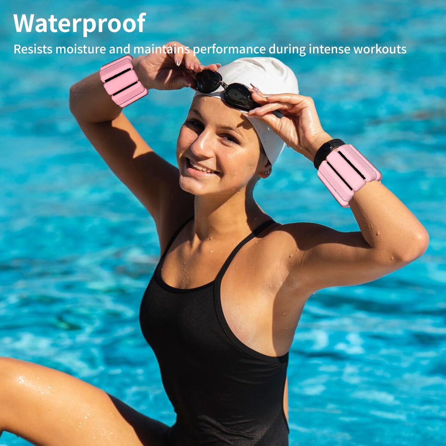 TOPESCT Adjustable Wrist Weights - Set of 2 (0.9kg each) | Durable portable wrist and ankle weights for yoga, dance, barre, pilates, cardio, aerobics, walking - WW0000