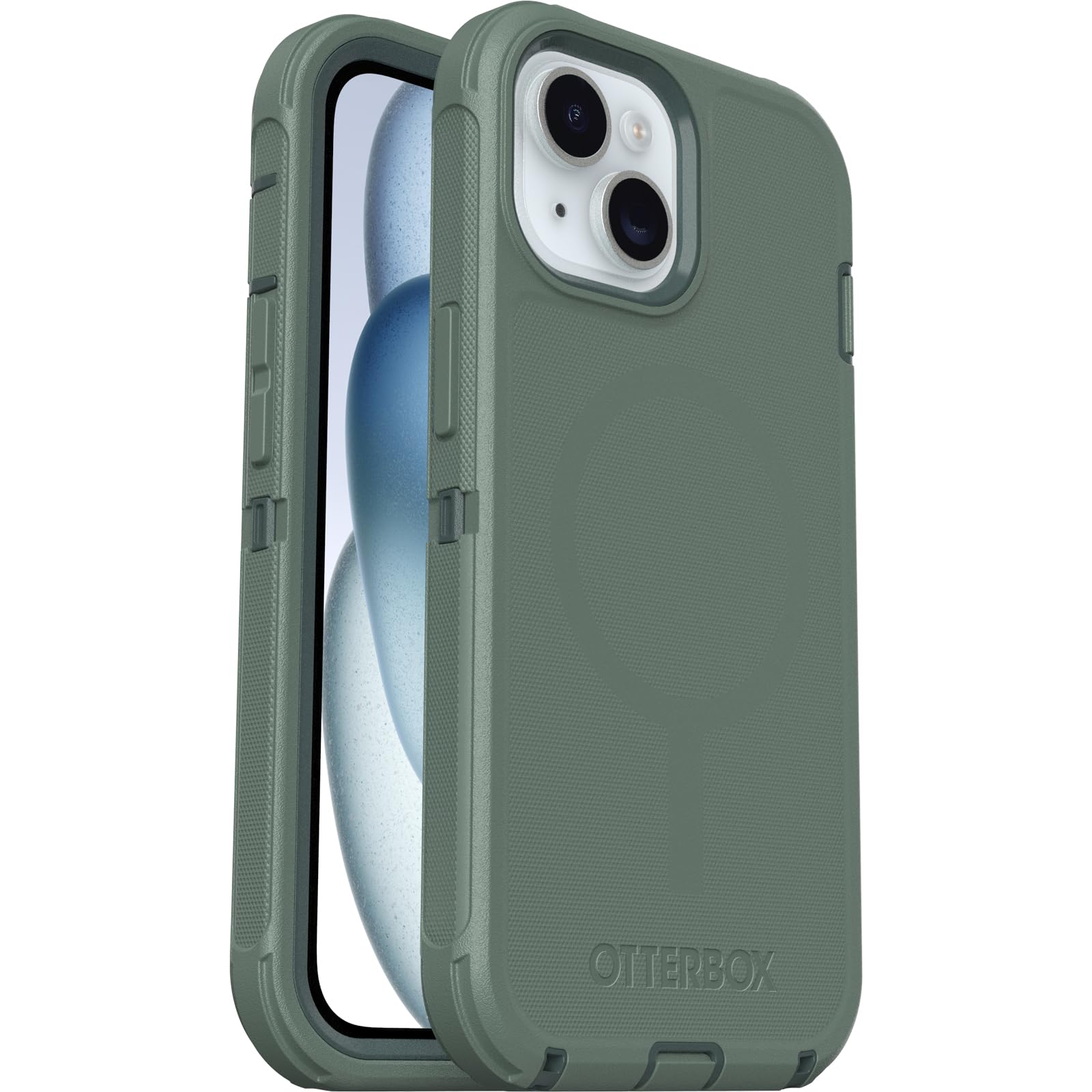 OtterBox Defender Series MagSafe Case for iPhone 17e, 16e, 15, 14, 13, Shockproof, Drop Proof, Ultra Heavy Duty Protective Case, 7X Military Grade Tested, Green - 77-97536