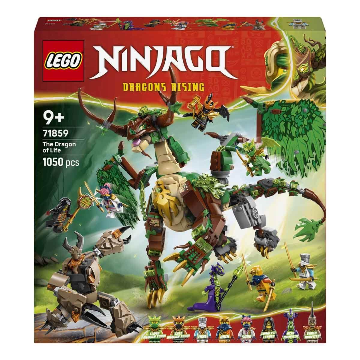 LEGO NINJAGO The Dragon of Life - Ninja toy with dragon figure, mini monster mech, 8 minifigures and swords - creative gift for boys and girls aged 8 and up and fans - 71859