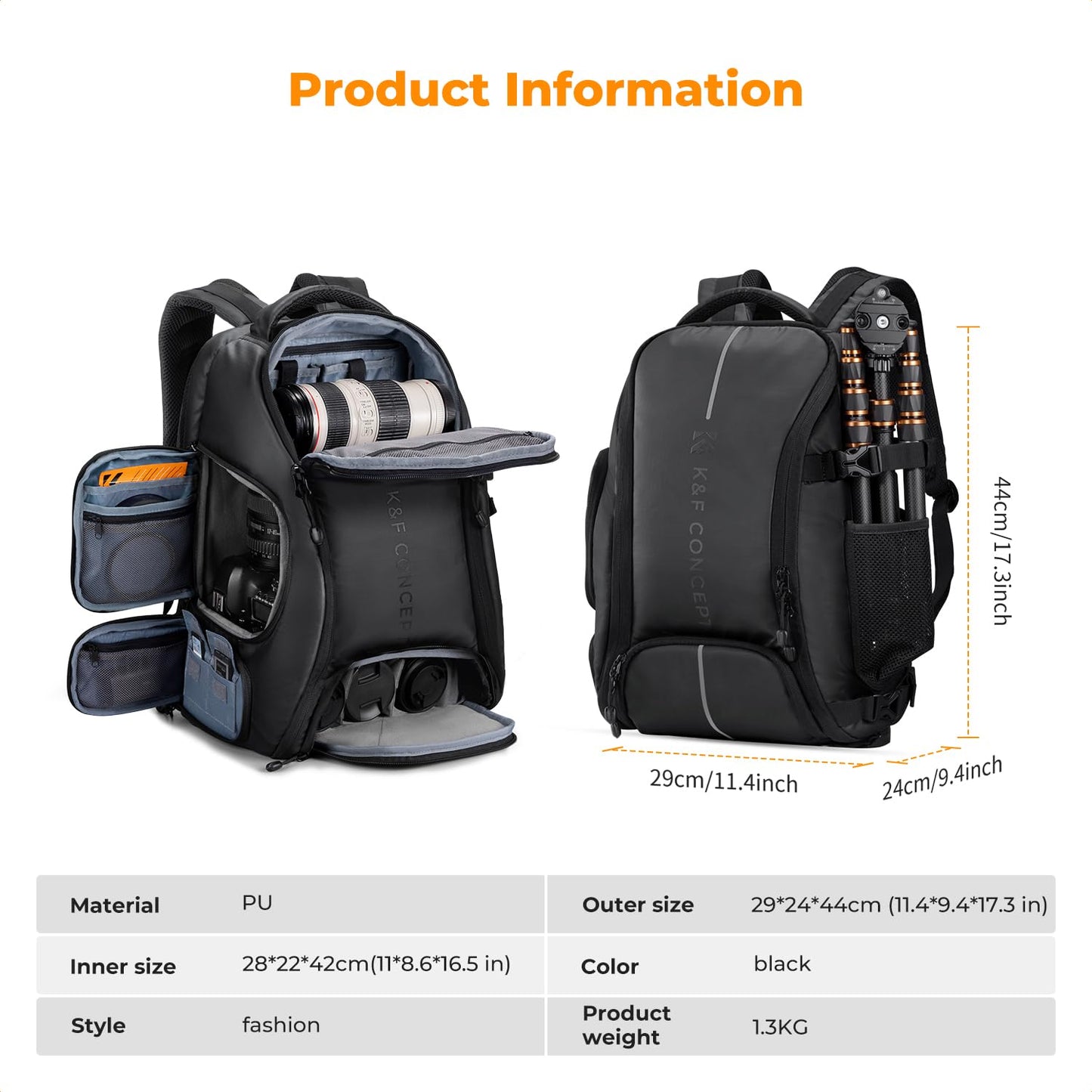 K&F CONCEPT camera backpack waterproof photo backpack - KF13.164V1