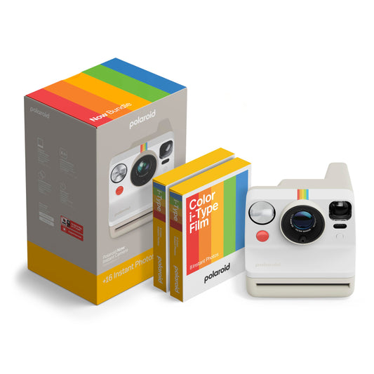 Polaroid - Now Gen 3 - Instant Camera - Bundle Camera + Color Film (16 Photos) White (6561) - 006561