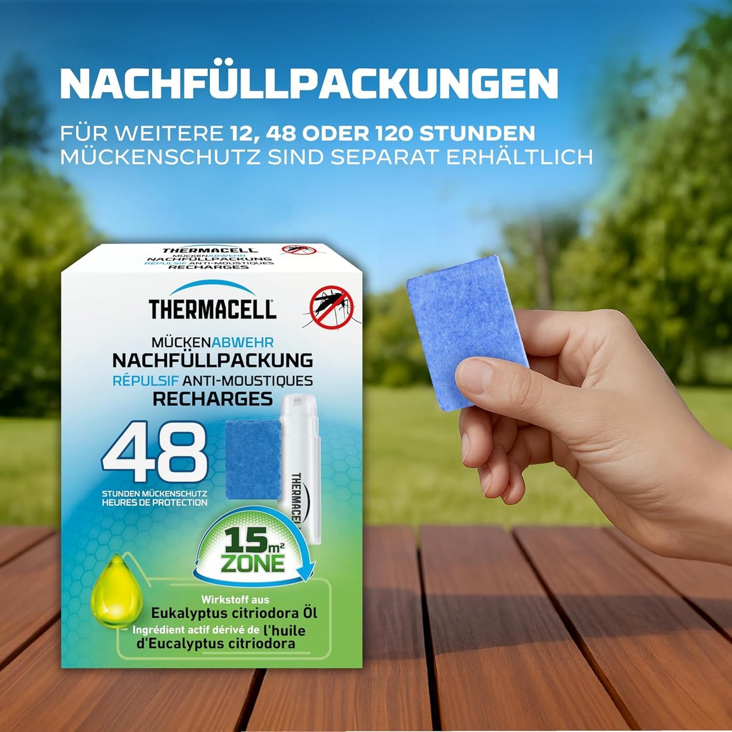 Thermacell Mosquito Repellent Refill Pack - 48 Hour Mosquito Repellent | 12 active ingredient plates & 4 gas cartridges – refill pack for Thermacell devices - 86601878