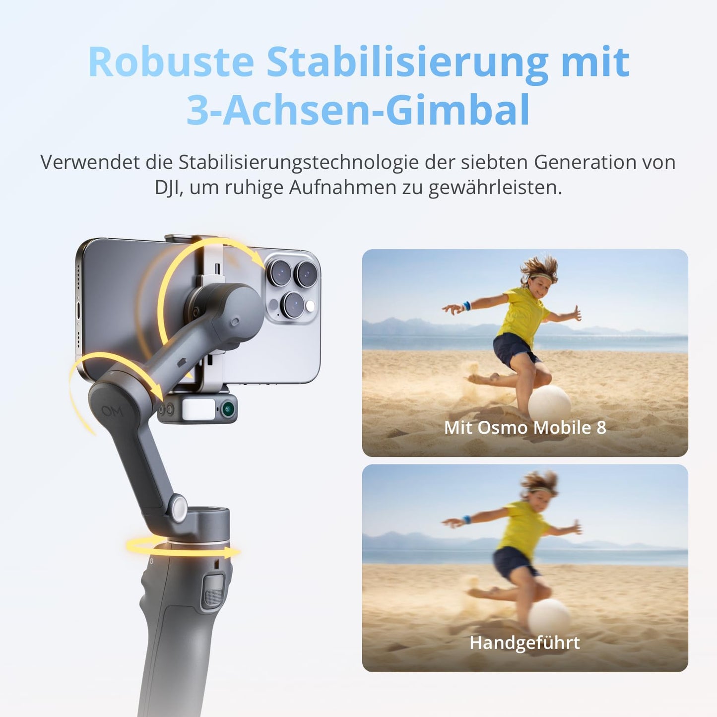 DJI Osmo Mobile 8 smartphone gimbal, 3-axis stabilization - 6937224126817