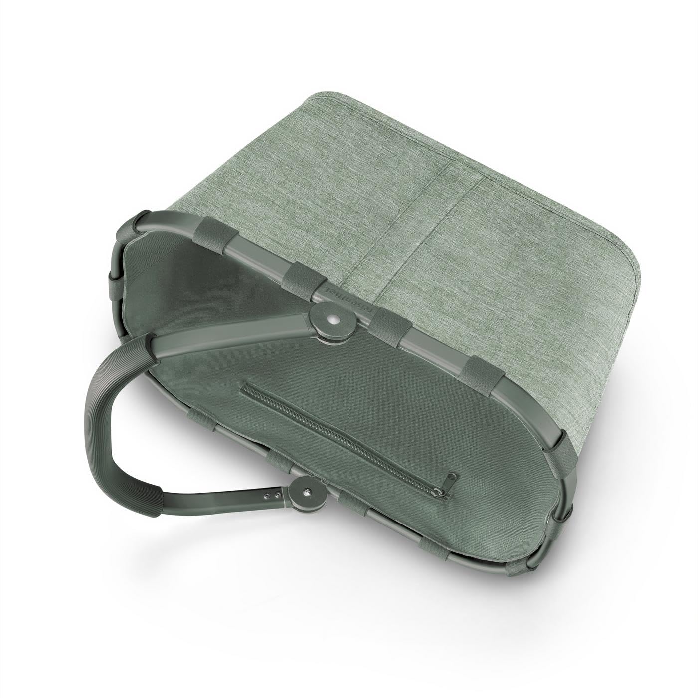 Reisenthel carrybag frame twist sage – Stable shopping basket with lots of storage space and practical inner pocket – Elegant and water-repellent design - BK5049