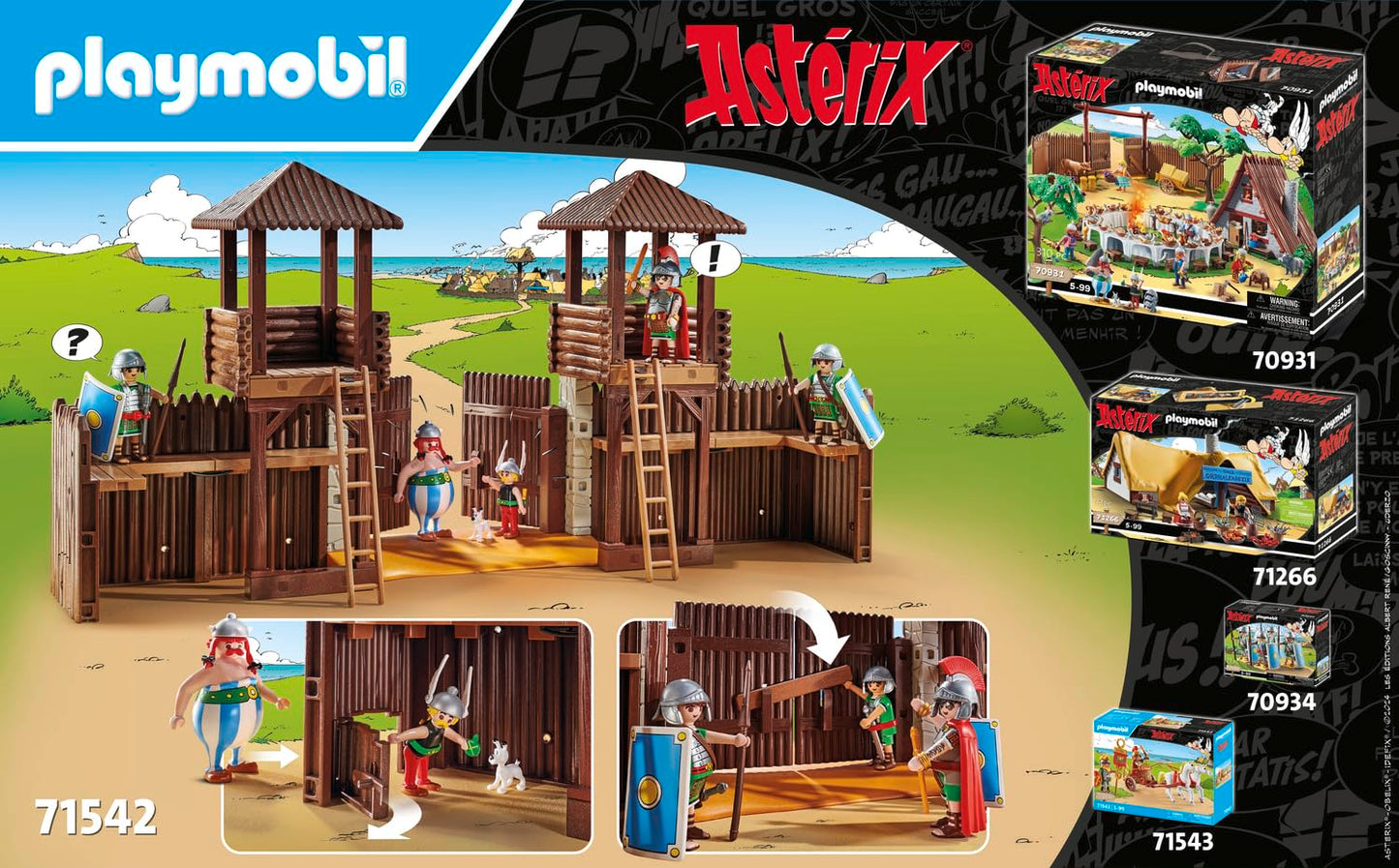 PLAYMOBIL Asterix 71542 Roman camp, exciting conquest of the camp by the Gauls, including a magic potion for more physical strength, detailed toy for children aged 5 and over