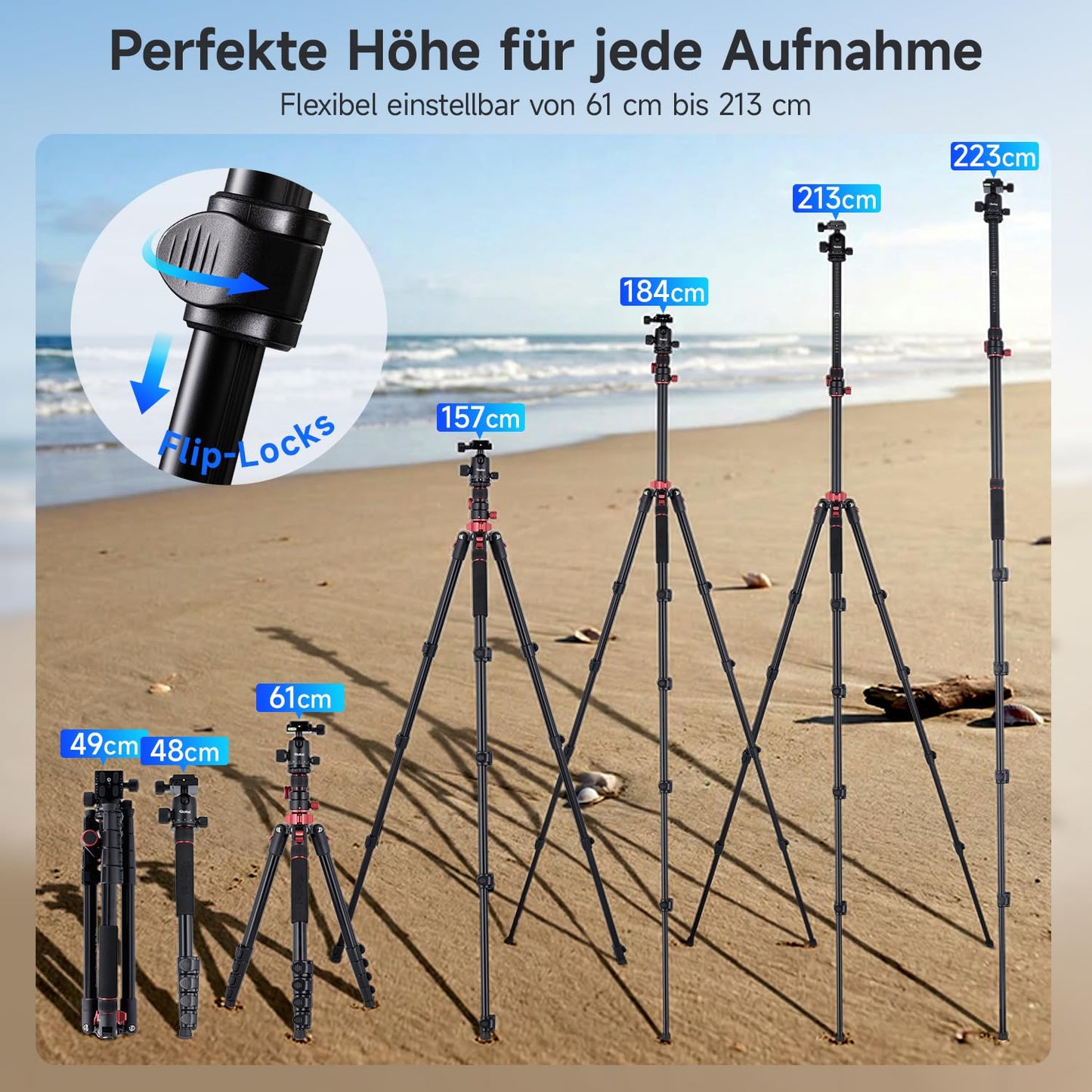 Rollei Compact Traveler No.2 XL photo tripod camera with extension arm 213cm - 26978
