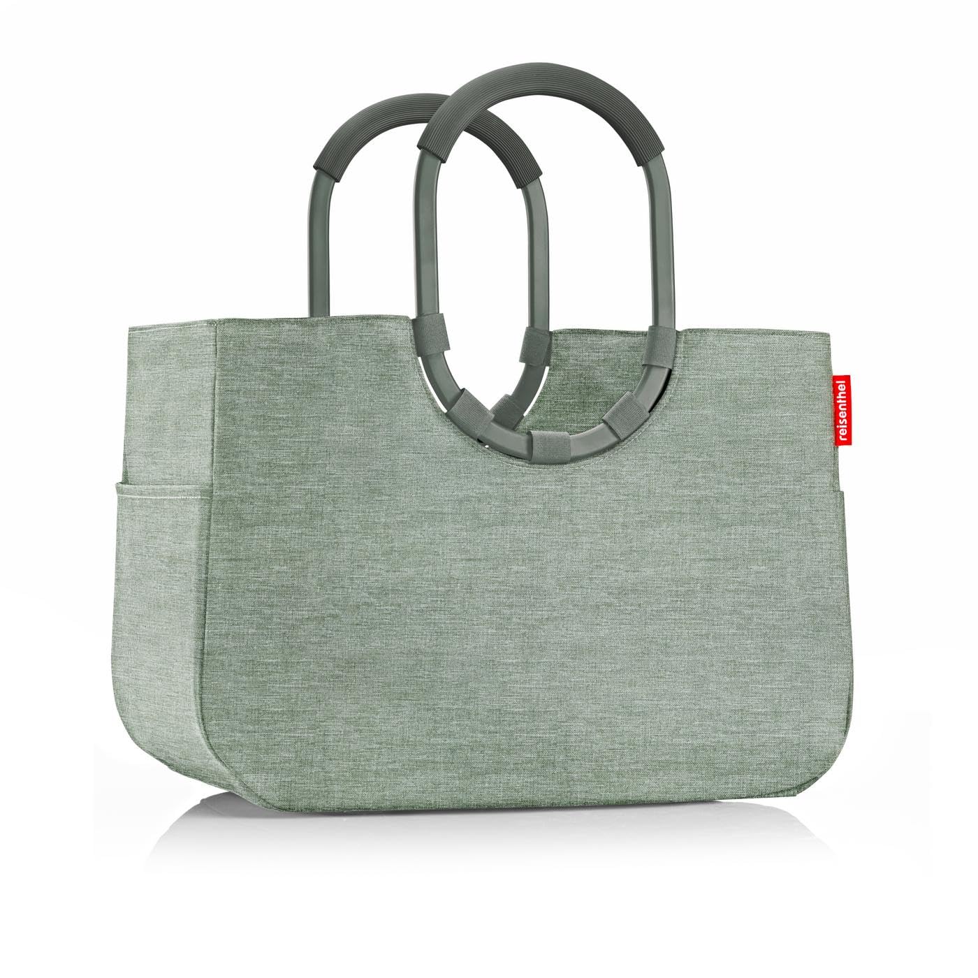 reisenthel loopshopper L frame twist sage – sturdy bag with practical compartments made from recycled PET bottles – charming and water-repellent design - OR5049