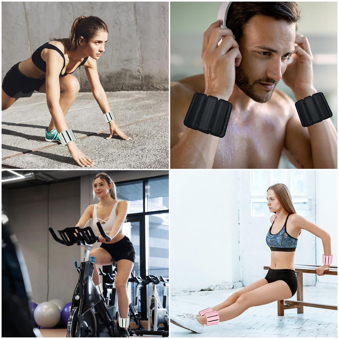 TOPESCT Adjustable Wrist Weights - Set of 2 (0.9kg each) | Durable portable wrist and ankle weights for yoga, dance, barre, pilates, cardio, aerobics, walking - WW0000