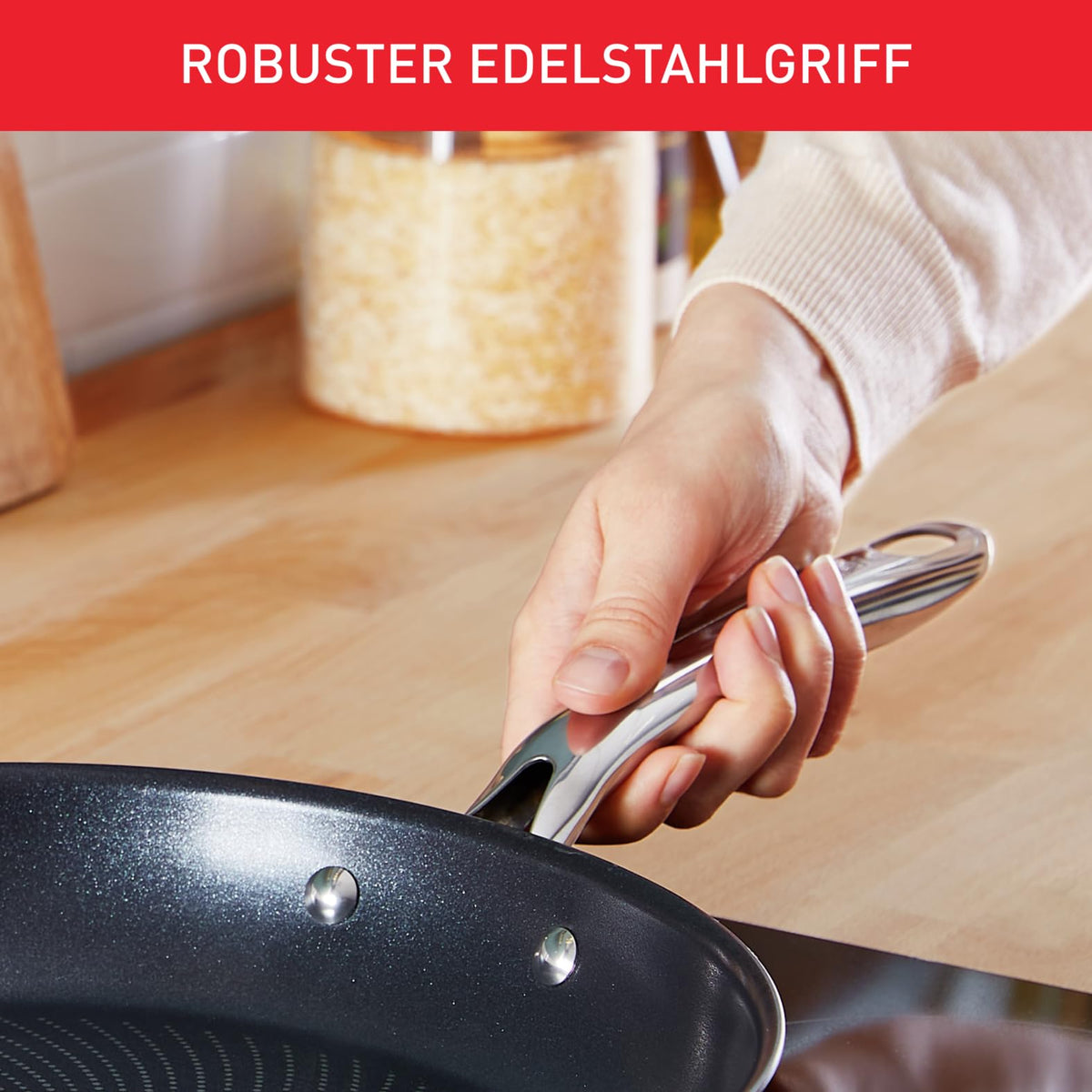 Tefal Infinite Induction Frying Pan 30 cm, frying pan with non-stick coating, Thermo-Signal for ideal frying temperature, easy to clean, suitable for all types of cooktops, premium stainless steel, H81507 - H8150725