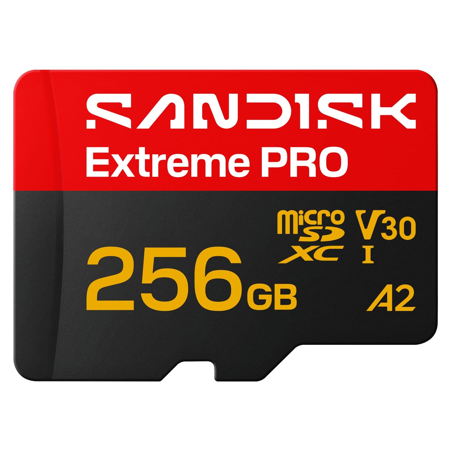 SANDISK Extreme PRO microSDXC 256GB, UHS-I Card + SD Adapter (up to 250 MB/s Read, up to 170 MB/s Write, 5K, 3K, 4K UHD, C10, V30, U3, A2) - SDSQXCJ-256G-GS6MA