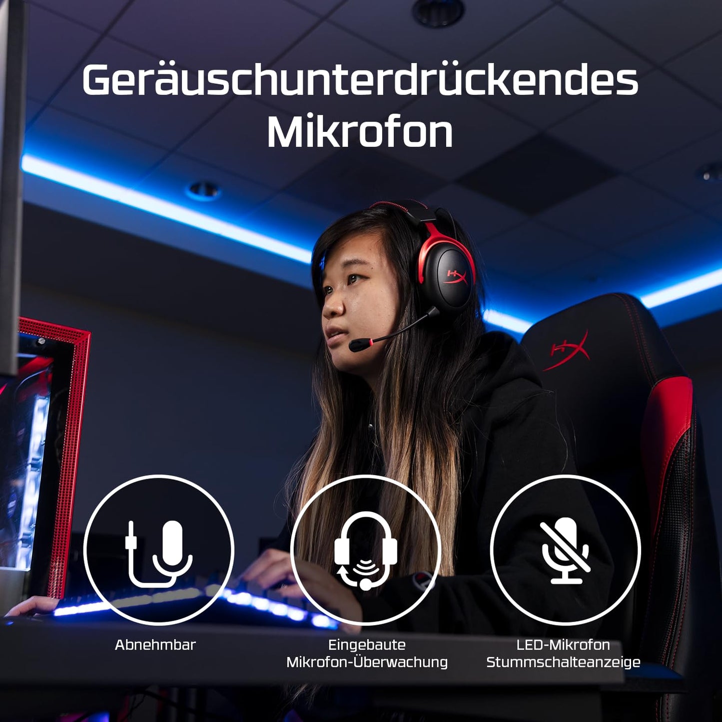 HyperX Cloud II Wireless Gaming Headset, 2.4GHz, 30h Battery, 20m Range, DTS Headphone Spatial Audio, 53mm Driver, HyperX Comfort, Detachable Microphone, Black-Red - HHSC2X-BA-RD/G