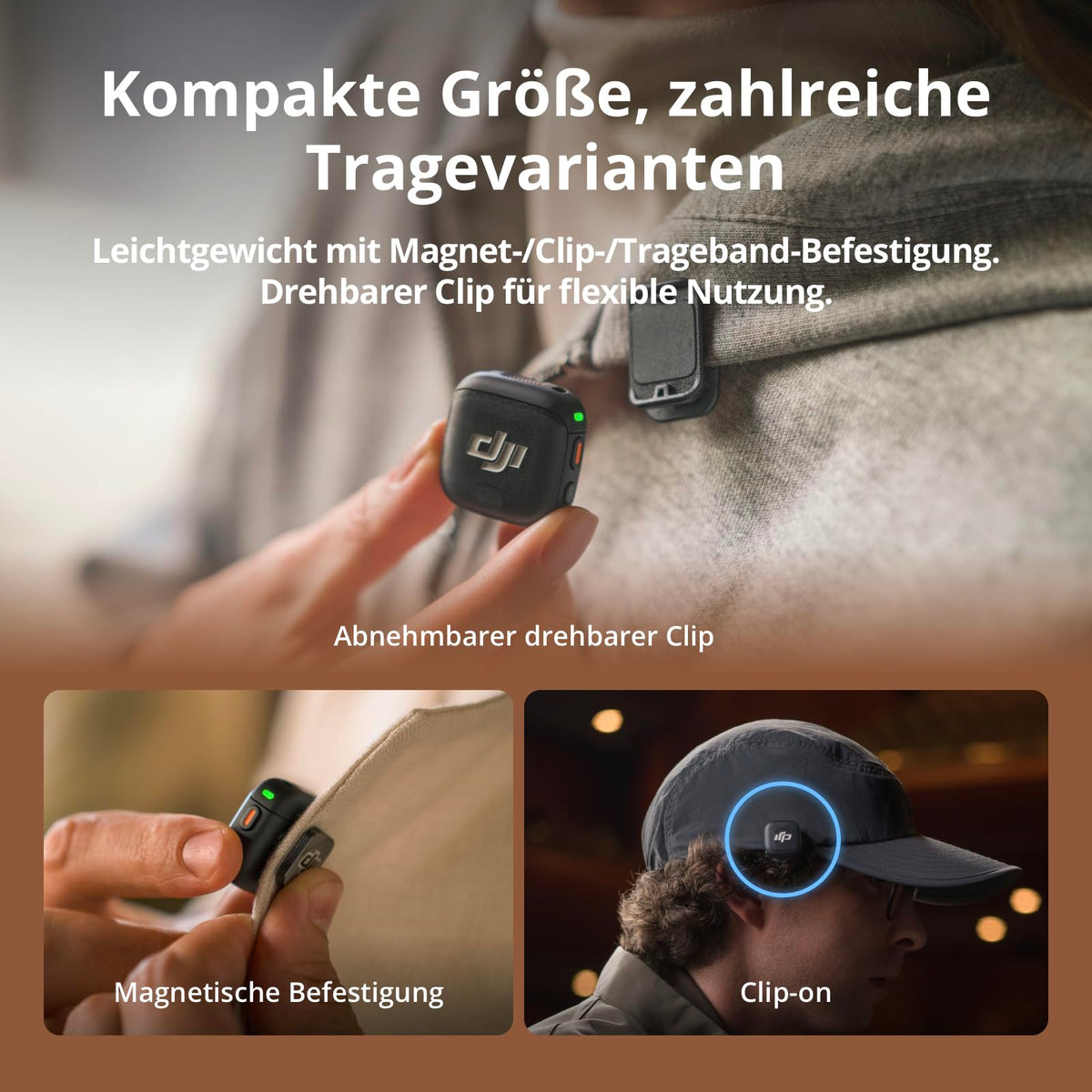 DJI Mic 3 (2 Transmitere + 1 Recepționer + Stație de încărcare), microfon wireless pentru iPhone/Cameră/Android, ultraușor, control adaptiv al câștigului pentru volum echilibrat, 28 de ore de utilizare, Vlog - 6937224171282