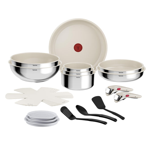 Set de vase de gătit din ceramică Tefal Ingenio Comfort Max, 20 piese - L885SK44