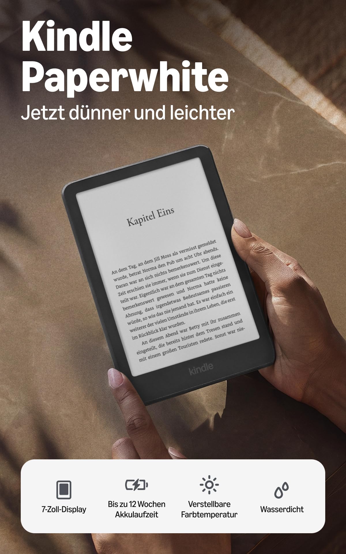 Amazon Kindle Paperwhite 16 GB (latest generation), now thinner and lighter, 7-inch display, adjustable color temperature, with ads - Graphite - Z4P32D