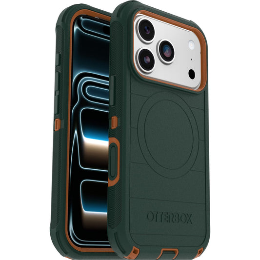 OtterBox Defender Series Pro MagSafe Case for iPhone 17 Pro Shockproof Drop Proof Ultra Heavy Duty Protective Case 7X Military Grade Tested Green - 77-98388