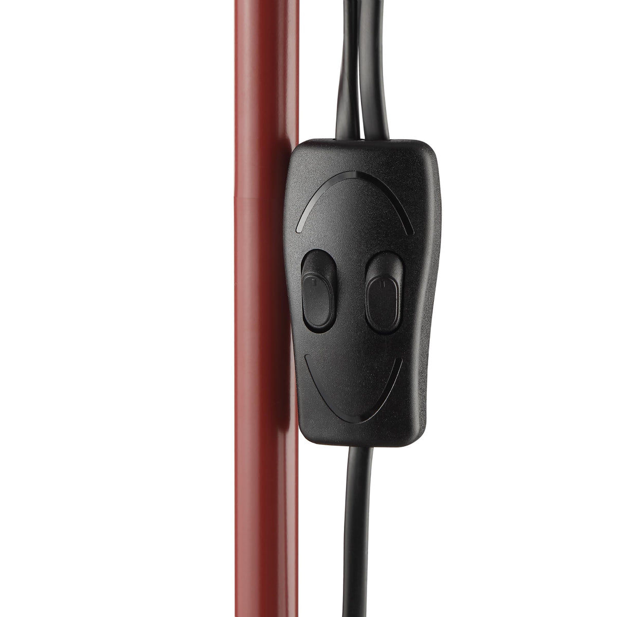 Brilliant Spari Floor Lamp with Reading Light in Red - LED Floor Lamp - 1.8 m Standing Light - Suitable for LED Bulbs (E27 & E14 Socket) - with Adjustable Reading Arm - 93008/01