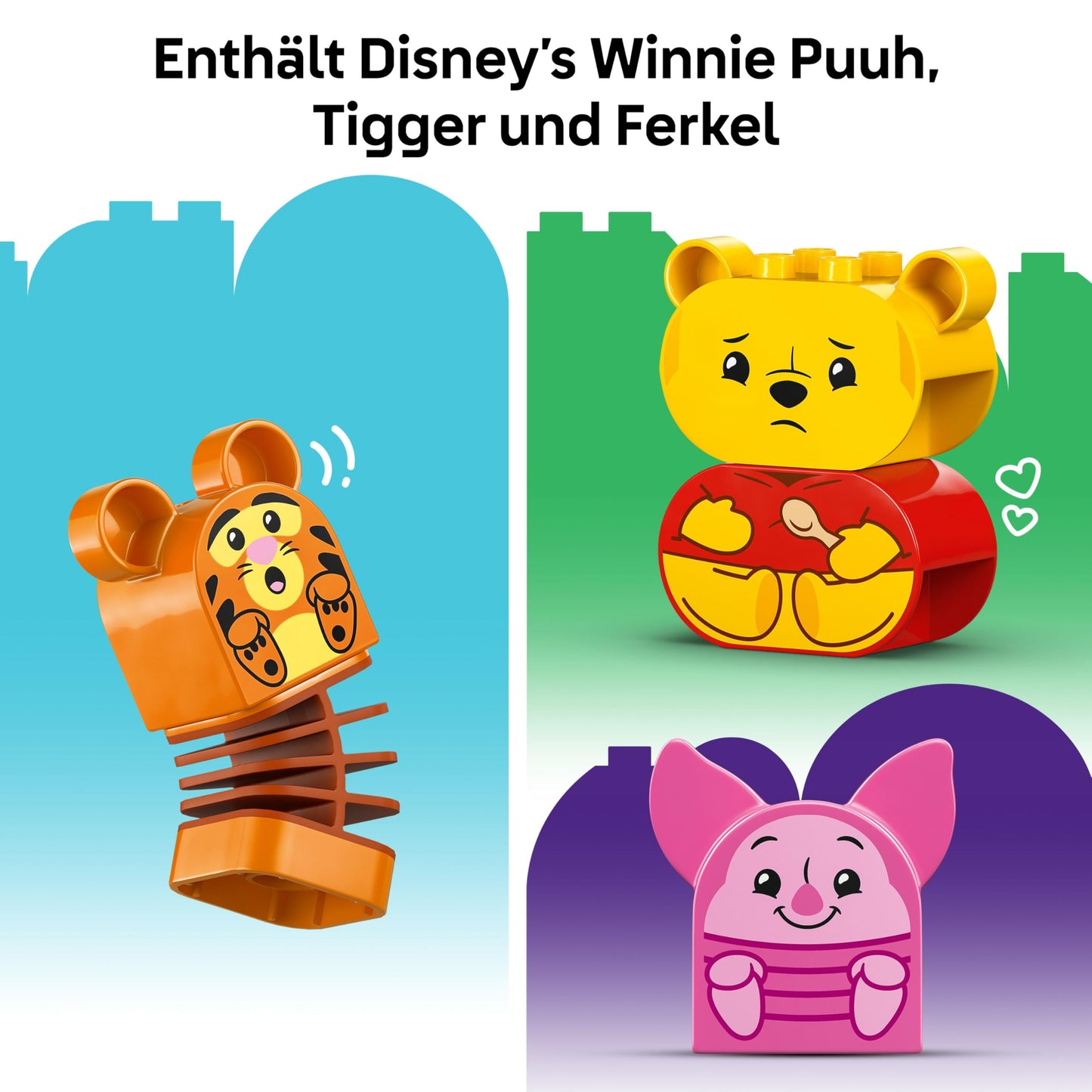 LEGO DUPLO | Disney Winnie the Pooh's Birthday Party - Educational Toy for Preschool Children - Set of 3 Minifigures, Including Winnie the Pooh, Tigger & Piglet - Gift for Boys & Girls from 1 Year 10457