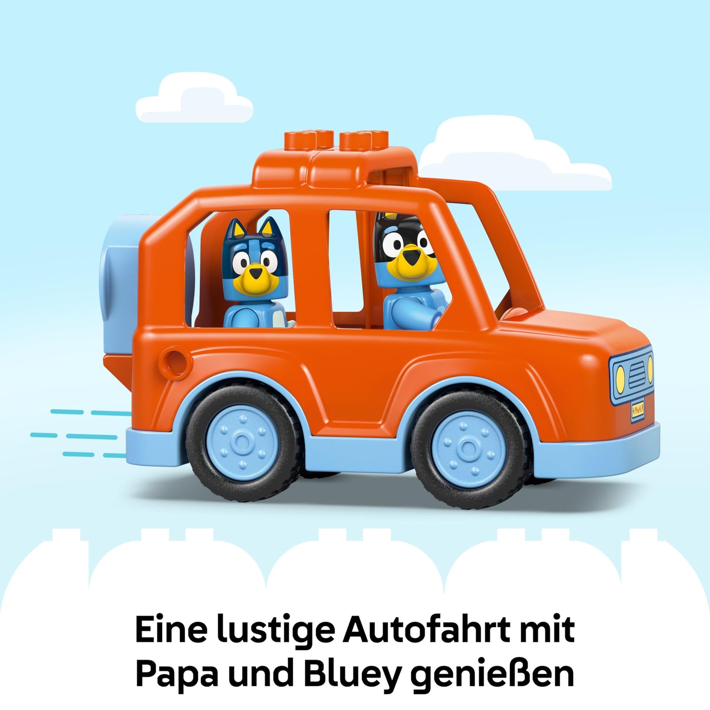 LEGO DUPLO Bluey: Trip to the ice cream parlor with Bluey - educational toy for toddlers - with toy car and 2 minifigures - gift for girls and boys aged 2 and over - 10458