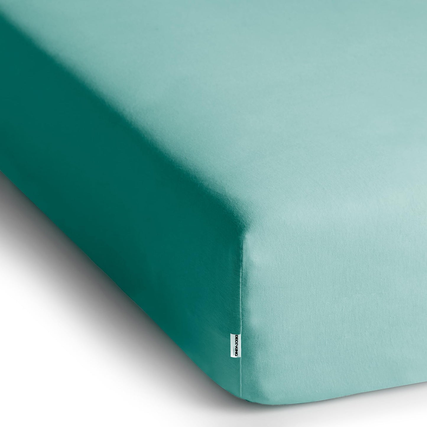 DecoKing fitted sheets 200x220 220x240 cm 100% combed cotton light turquoise fitted sheets jersey box spring bed Amber 200 x 220 220 x 240