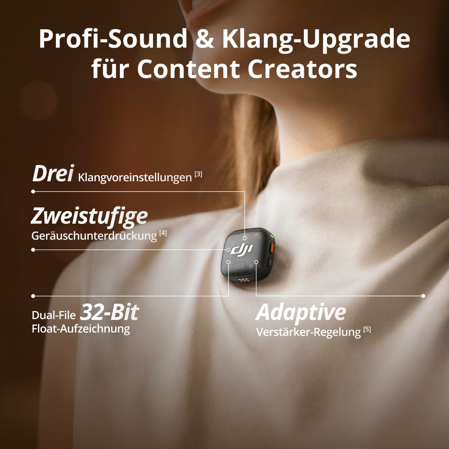 DJI Mic 3 (4 Transmitters + 1 Receiver + Charging Cradle), Wireless Mini Microphone for iPhone/Camera/Android, Multi-Person Recording, Extended Runtime, Lavalier Microphone - 6937224116344