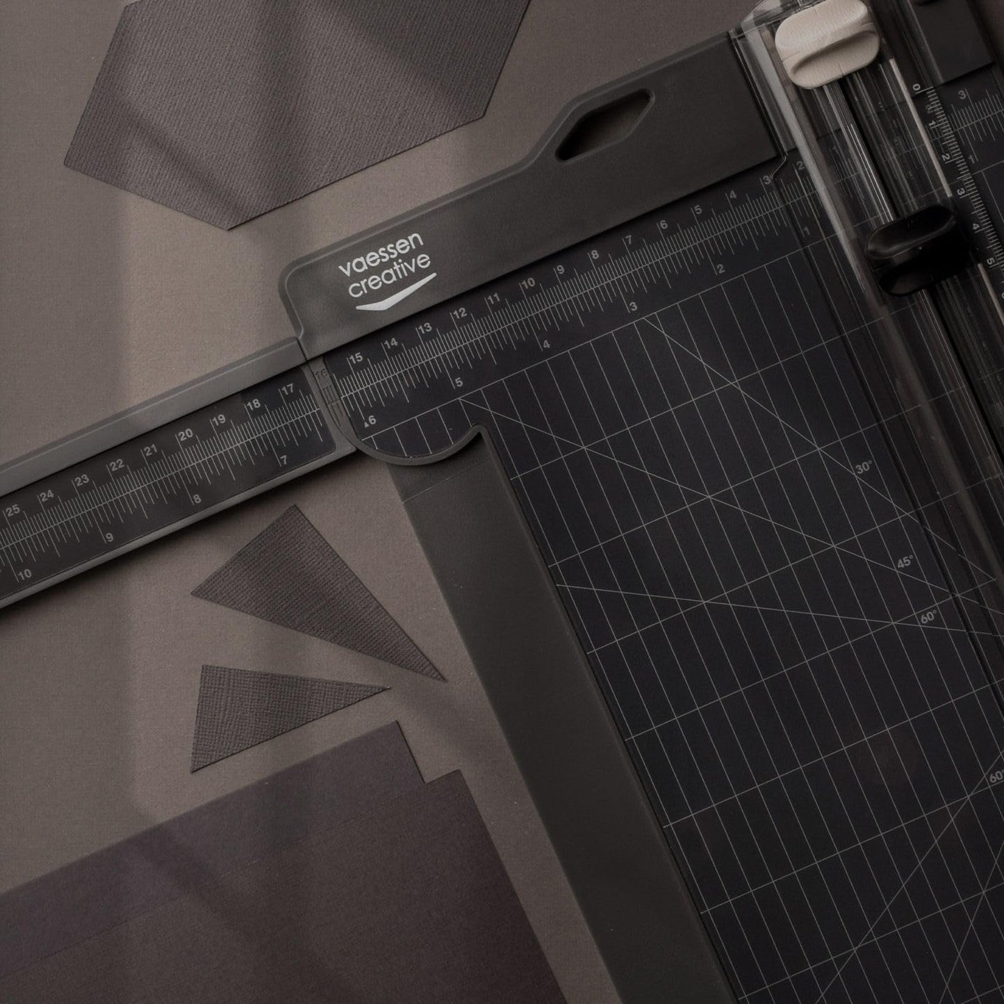 Vaessen Creative paper cutter with folding board 15 x 30.5 cm anthracite gray - paper cutting machine for the office and scrapbook accessories for card making - paper and cardboard up to A3 format - 2207-113