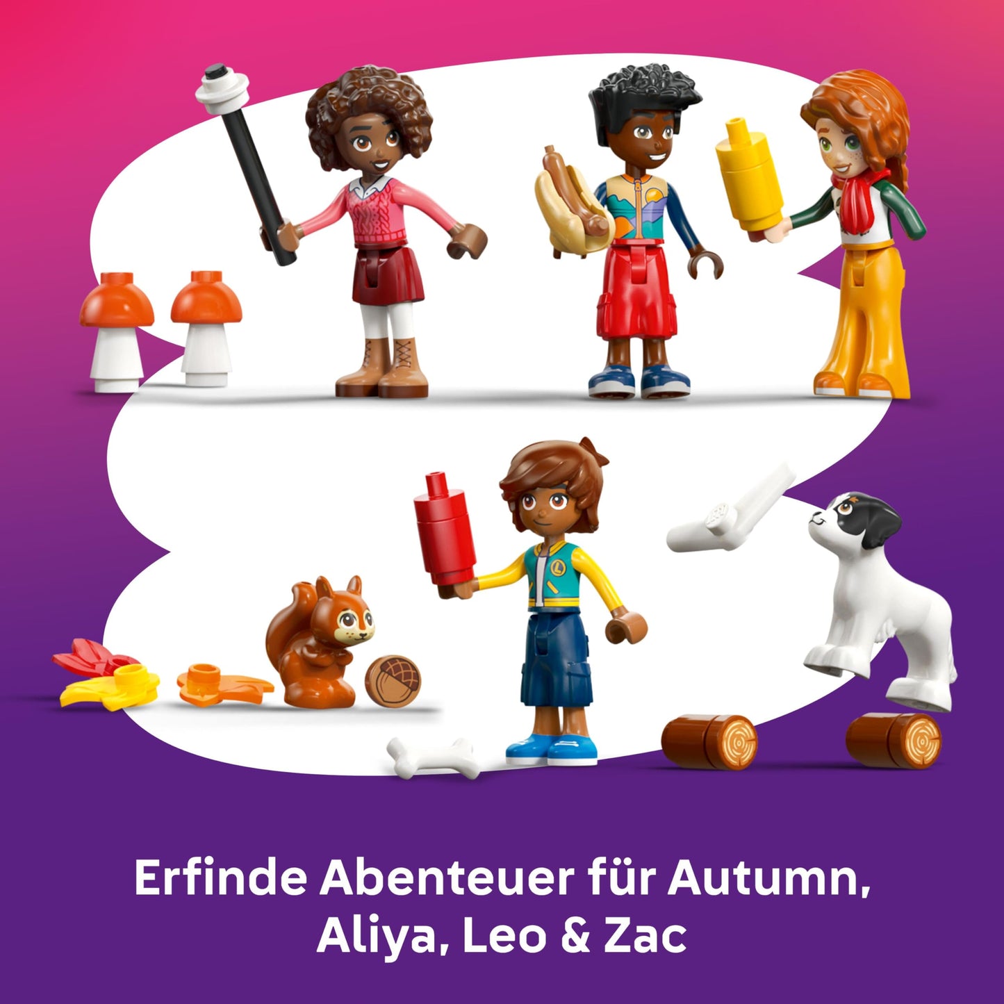 LEGO Friends Cozy Hut in the Autumn Forest - Miniature Playhouse with 4 Minifigures, 2 Pet Figures & Accessories - Children's Room Decoration - Gift Idea for Girls Ages 9 and Up - 42705