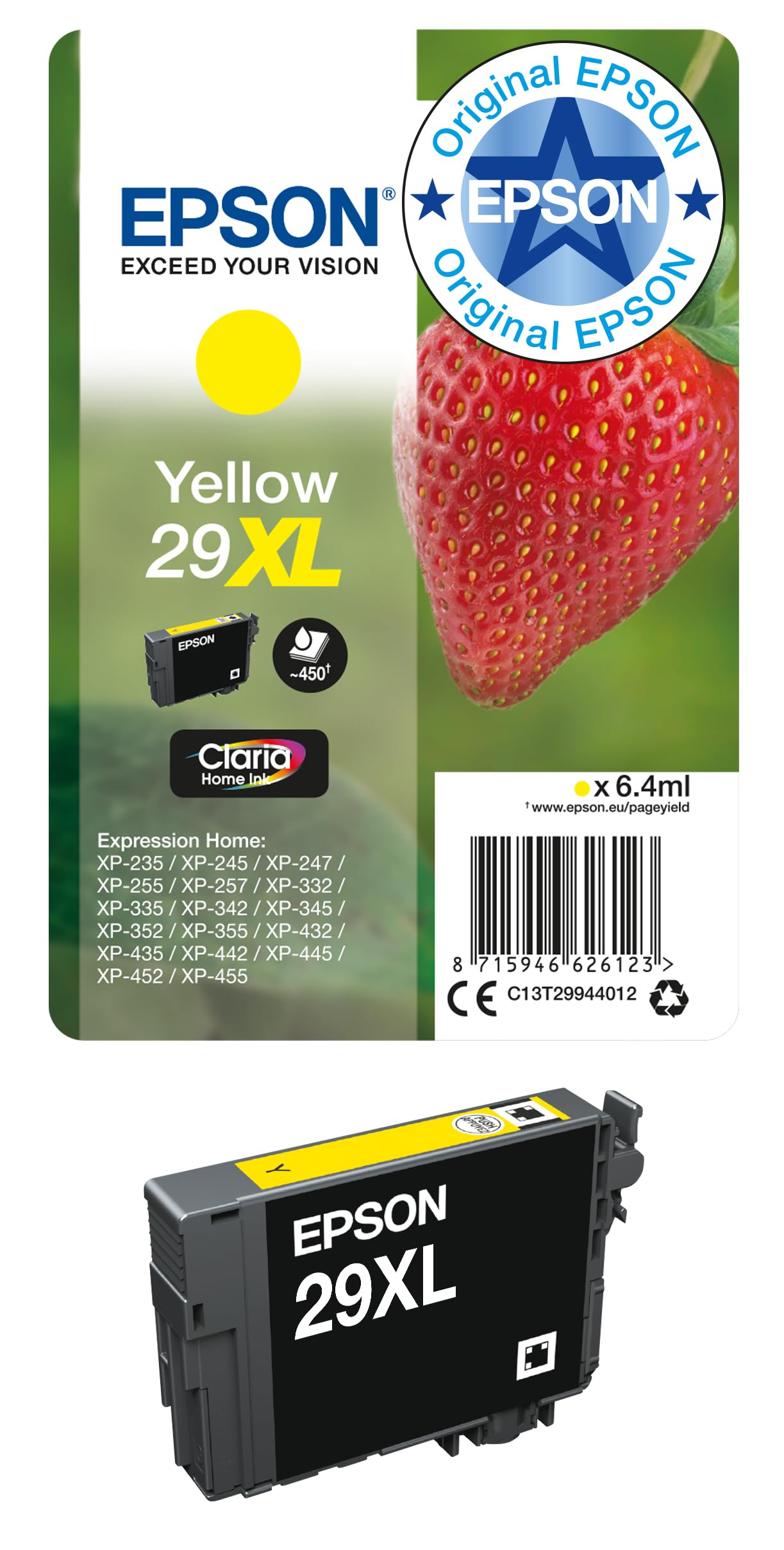 Epson 29XL Strawberry Yellow Ink Cartridge (T2994)