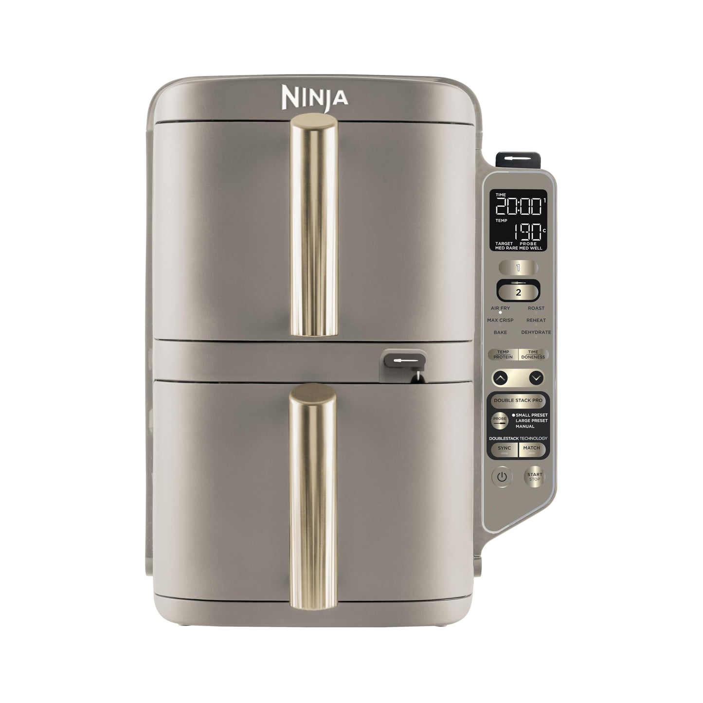 Ninja Double Stack XL Air Fryer with Digital Thermometer and 2 Vertical Drawers, 4 Tiers, and 2 Racks, 9.5L Capacity, 6 Functions, 8 Servings, Steingold SL451EUSD