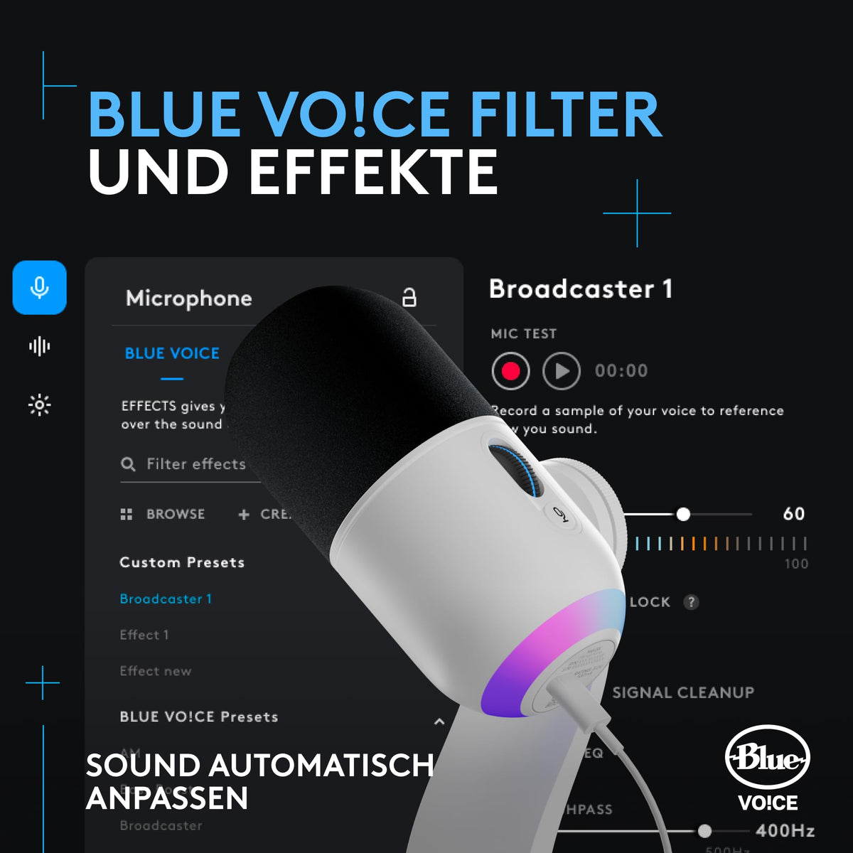 Logitech G Yeti GX dynamic RGB gaming microphone with LIGHTSYNC, USB microphone for streaming, supercardioid, USB plug-and-play for PC/Mac – White - 988-000576