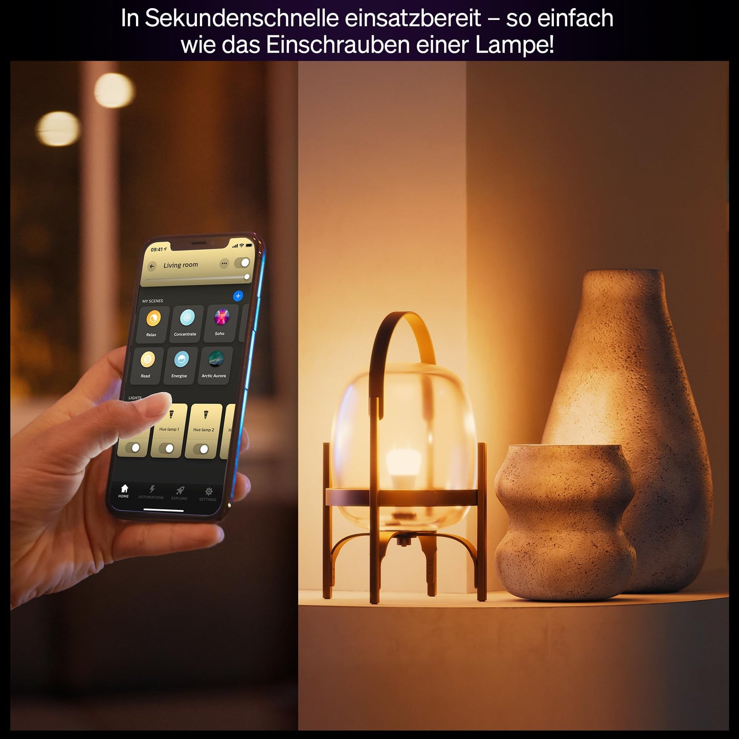 Philips Hue White & Color Ambiance E27 LED light bulb, 1100lm, 16 million colors, dimmable LED light, bulbs controllable via app and voice, compatible with Amazon Alexa, pack of 2, new generation - 929003853502