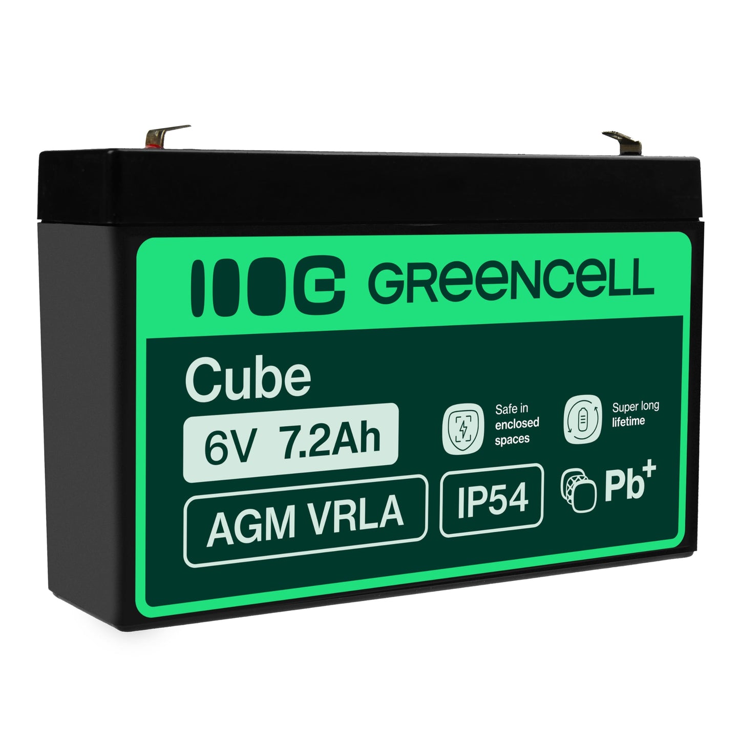 Green Cell AGM 6V 7.2Ah battery VRLA lead battery lead battery replacement battery gel battery battery cycle resistant unmanned toys, electric toys, alarm emergency power, children's vehicles Children's quad - AGM39