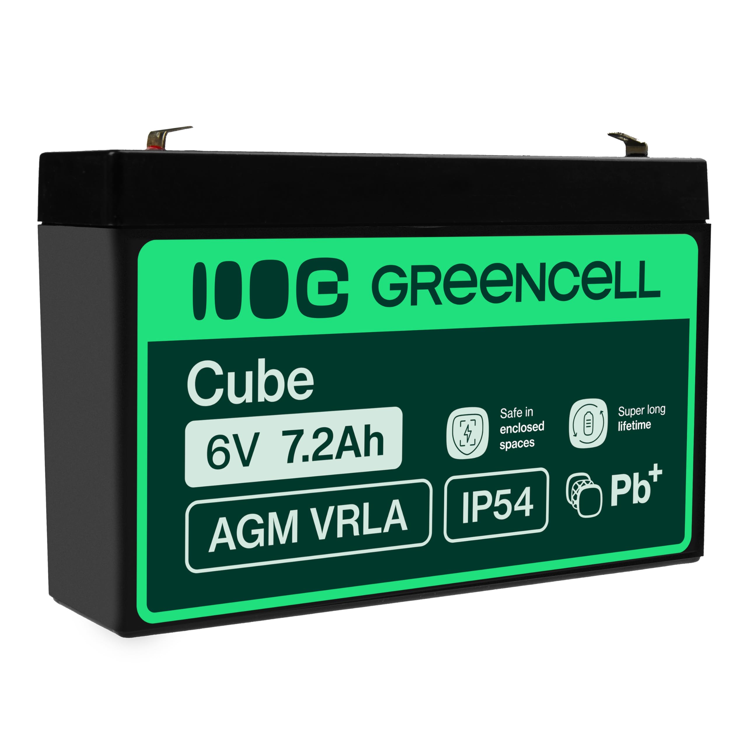 Green Cell AGM 6V 7.2Ah battery VRLA lead battery lead battery replacement battery gel battery battery cycle resistant unmanned toys, electric toys, alarm emergency power, children's vehicles Children's quad - AGM39