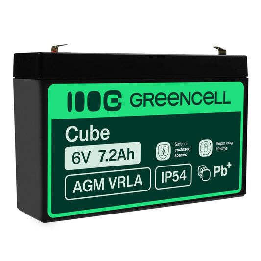 Green Cell AGM 6V 7.2Ah battery VRLA lead battery lead battery replacement battery gel battery battery cycle resistant unmanned toys, electric toys, alarm emergency power, children's vehicles Children's quad - AGM39
