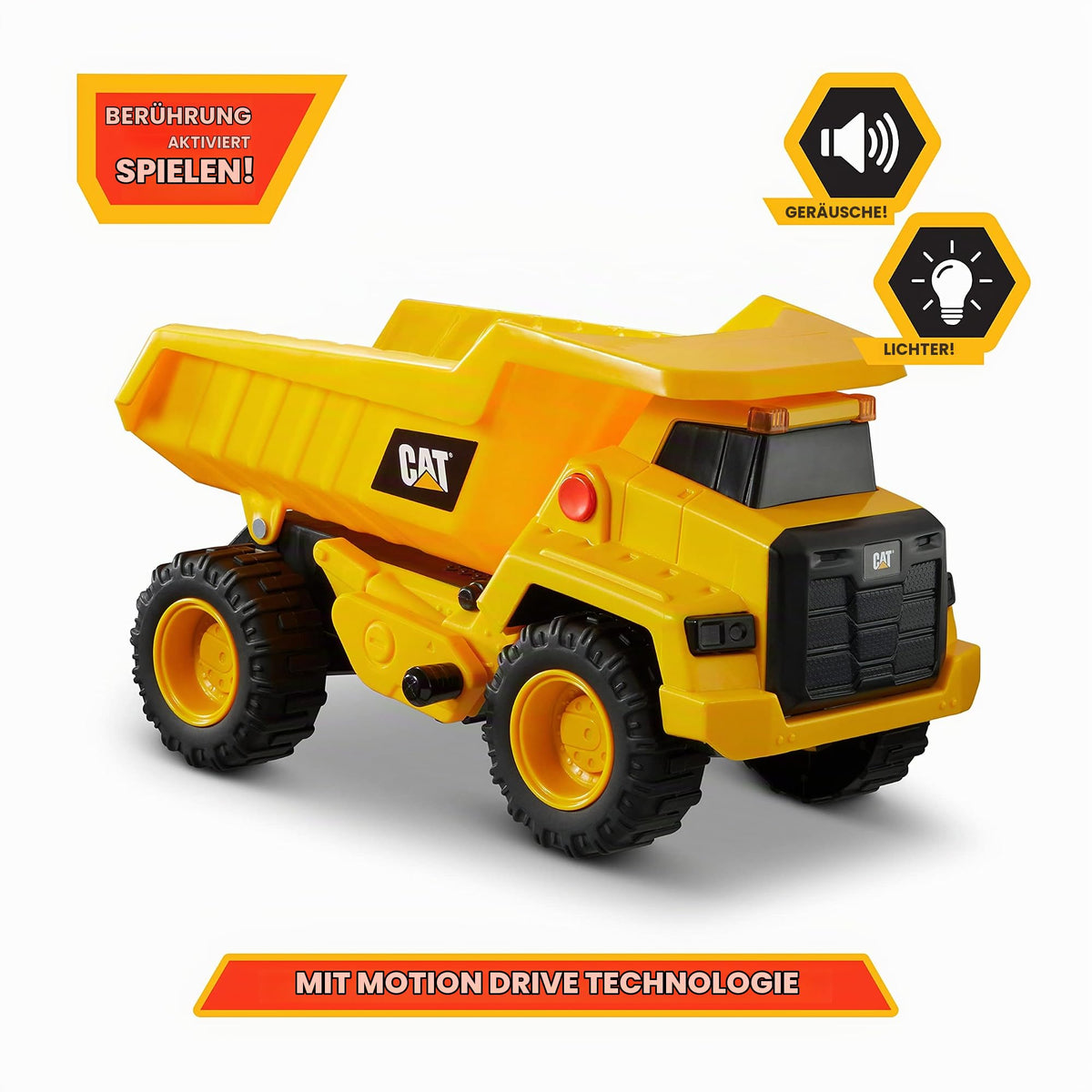 Caterpillar by Funrise 82266 Caterpillar Dump Truck, CAT Power Haulers Dump Truck Construction Vehicle, Yellow, Black