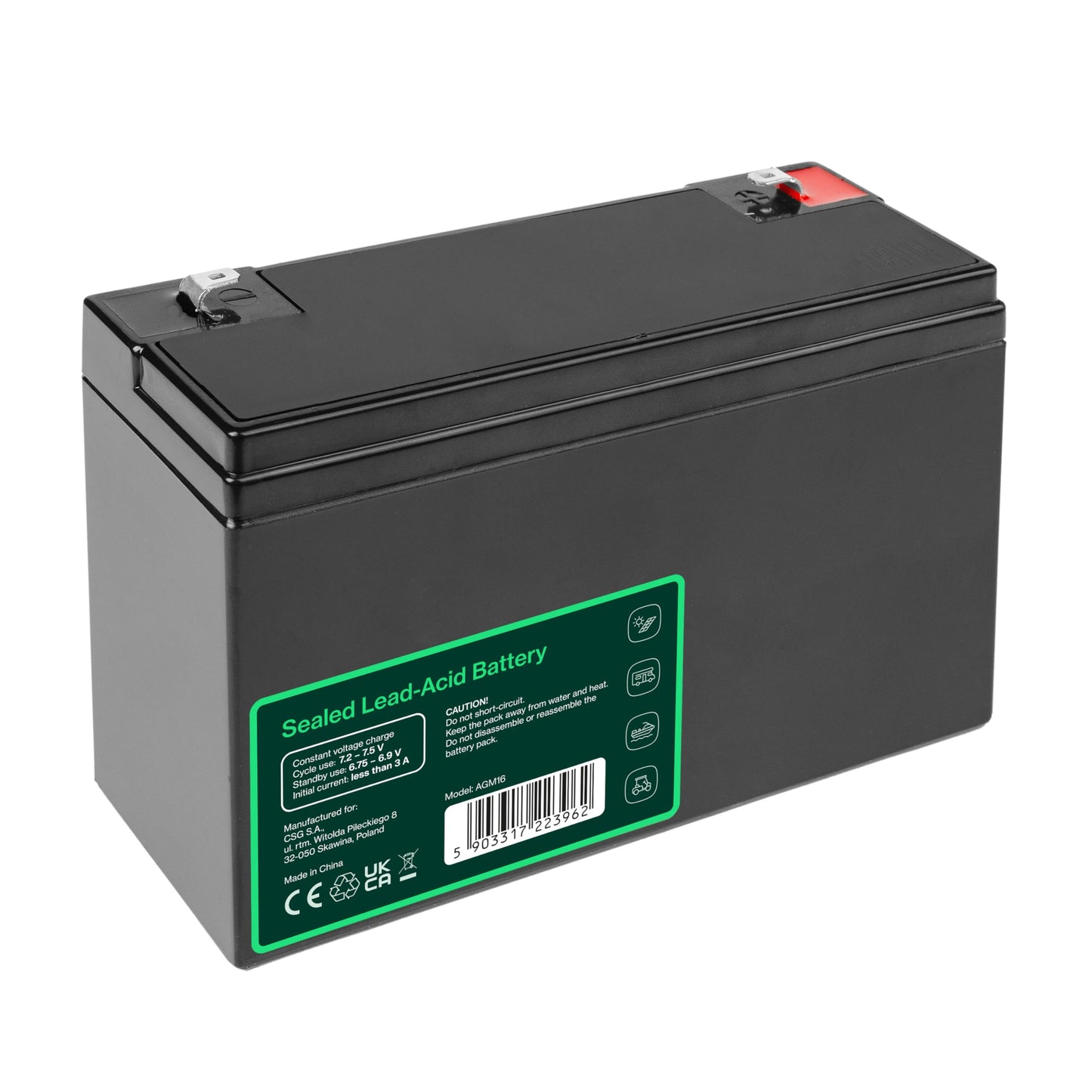 Green Cell® AGM 6V 10Ah battery VRLA lead battery lead battery replacement battery gel battery battery cycle-proof unmanned toys, electric toys, alarm, emergency power, children's vehicles, children's quad - AGM16