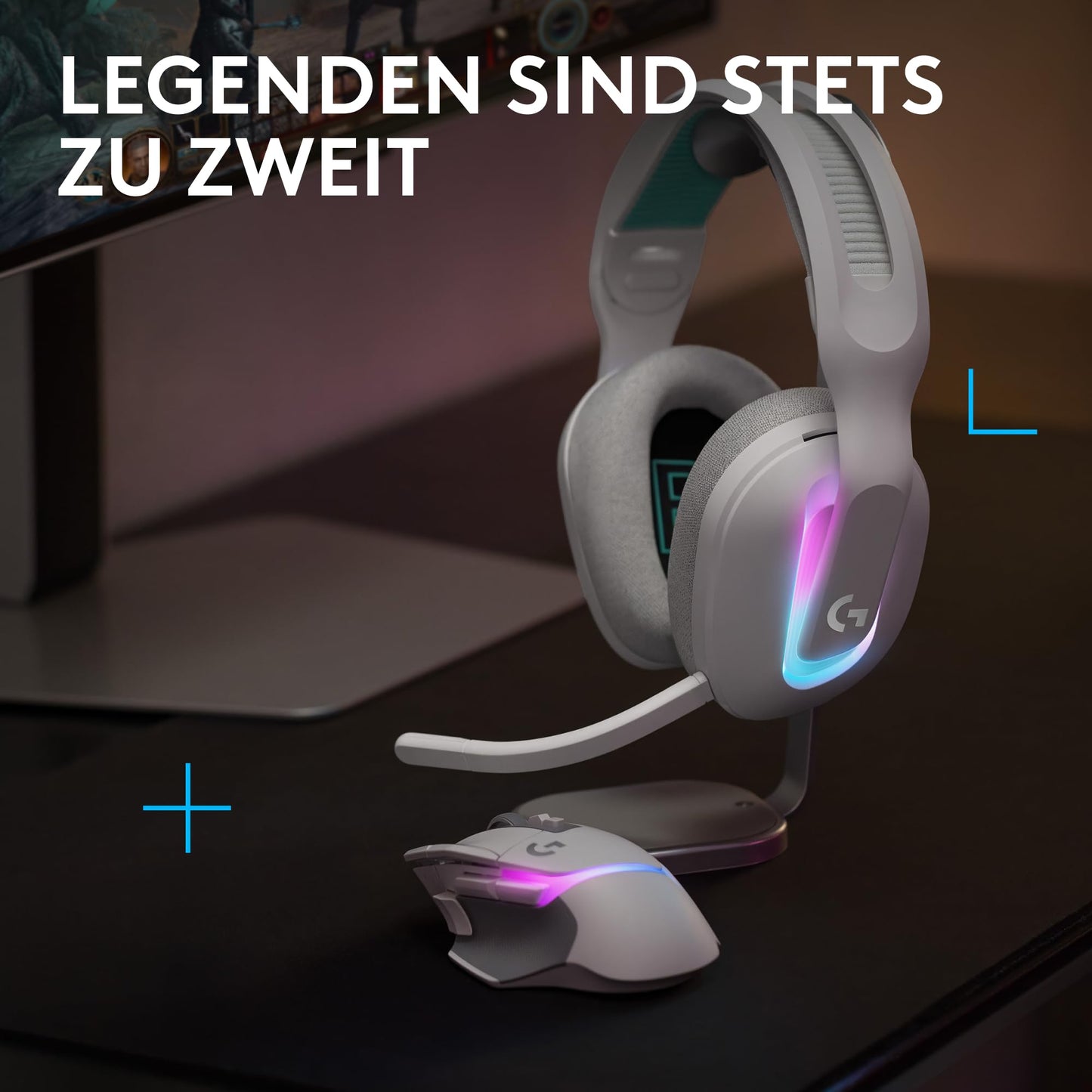 Logitech G G522 Wireless Gaming Headset and G502 X Plus Wireless Gaming Mouse - Lightspeed Wireless Mouse and Headset Combo with RGB LIGHTSYNC - Compatible with PC/Windows - White