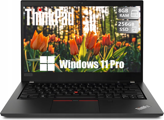 Lenovo Thinkpad T490 Business Laptop, 14-inch FHD Notebook, Intel Core i5-8365U, 8 GB RAM, 256 GB SSD, QWERTY keyboard, Windows 11 Pro (Refurbished)