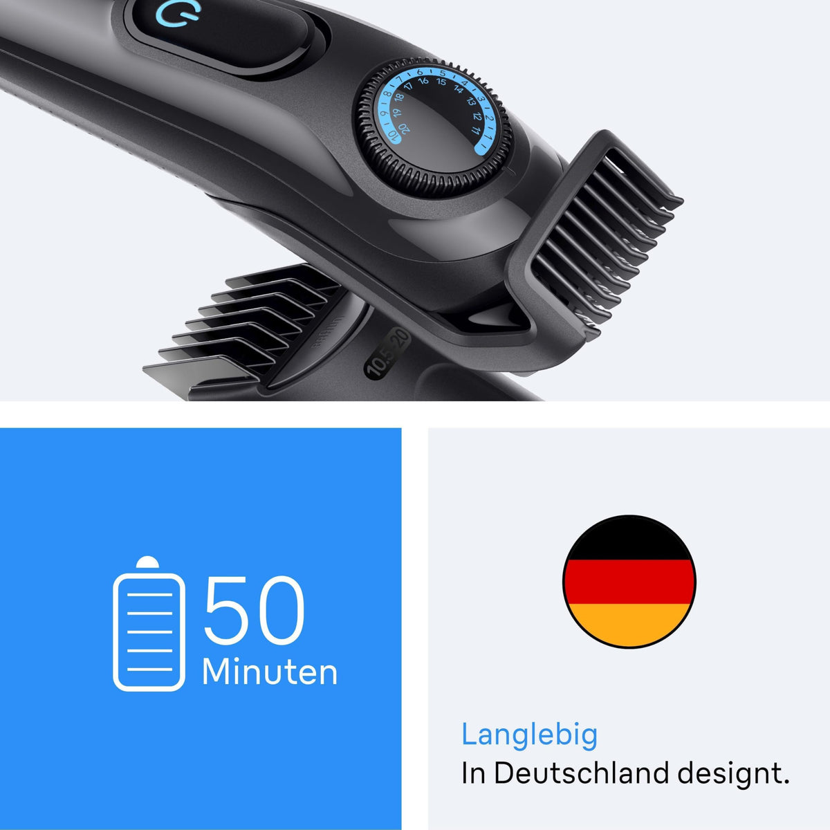 Braun Trimmer pentru barbă Series 3, tăietor de barbă pentru bărbați, BT3520, negru