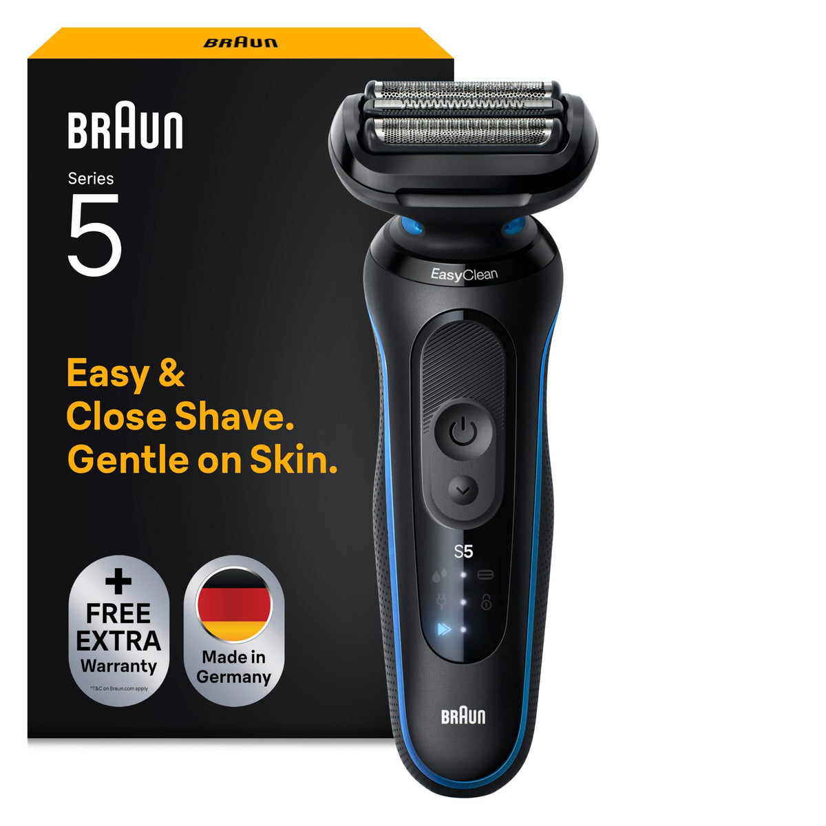 Braun Electric Shaver for Men Series 5, Shaver, 52-B1000s, Blue - 8700216646130