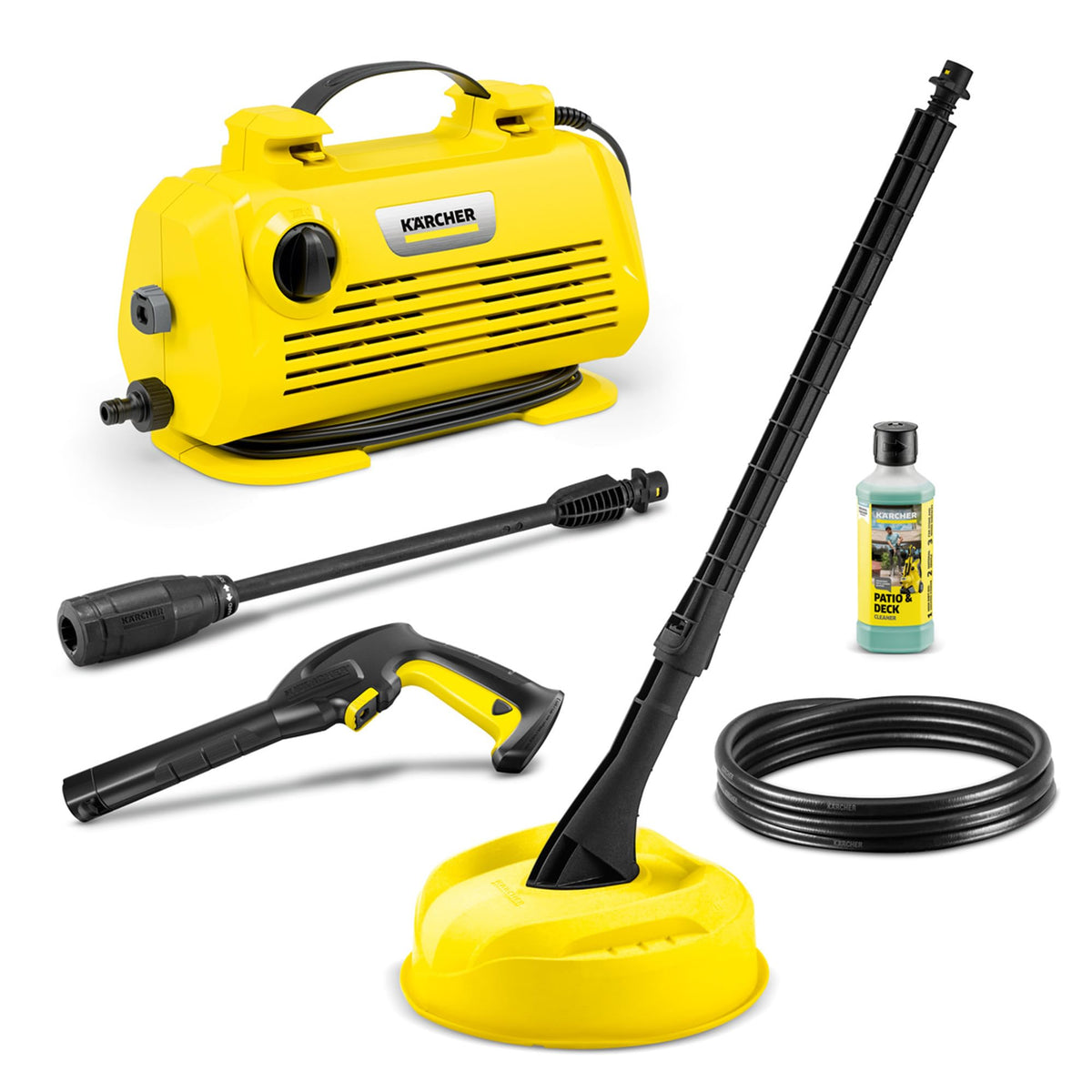 Kärcher High Pressure Cleaner K 2 Horizontal VPS Home, Pressure: max. 110 bar, Flow rate: 360 l/h, Area performance: 20 m²/h, 3.5 kg, High-pressure hose and gun, Vario Power spray lance, Home Kit - 1.600-942.0